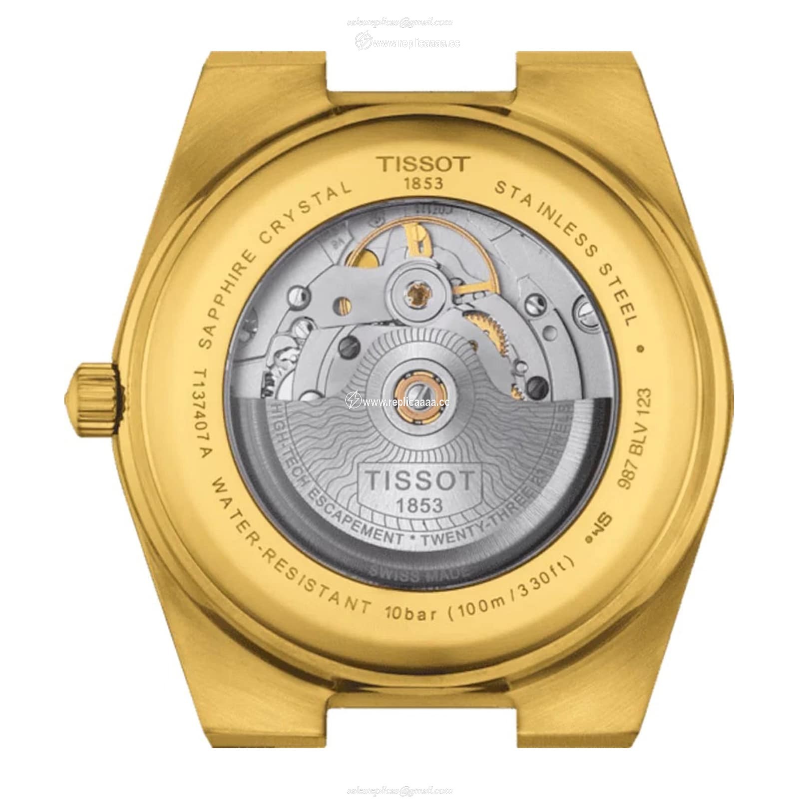 Replica Tissot PRX Powermatic 80 40mm Mens details Gold T1374073302100 2 Replica Tissot PRX Powermatic 80 40mm Mens details Gold T1374073302100