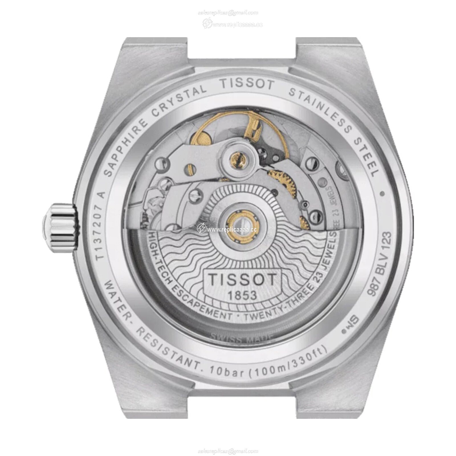 Replica Tissot PRX Powermatic 80 35mm Unisex details Ice Blue T1372071135100 2 Replica Tissot PRX Powermatic 80 35mm Unisex details Ice Blue T1372071135100