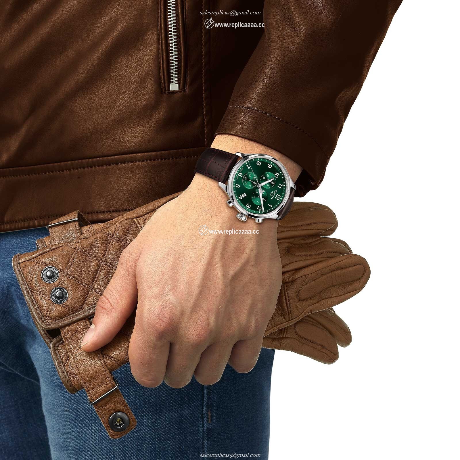 Replica Tissot Chrono XL Classic 45mm Mens details Green T1166171609200 2 Replica Tissot Chrono XL Classic 45mm Mens details Green T1166171609200