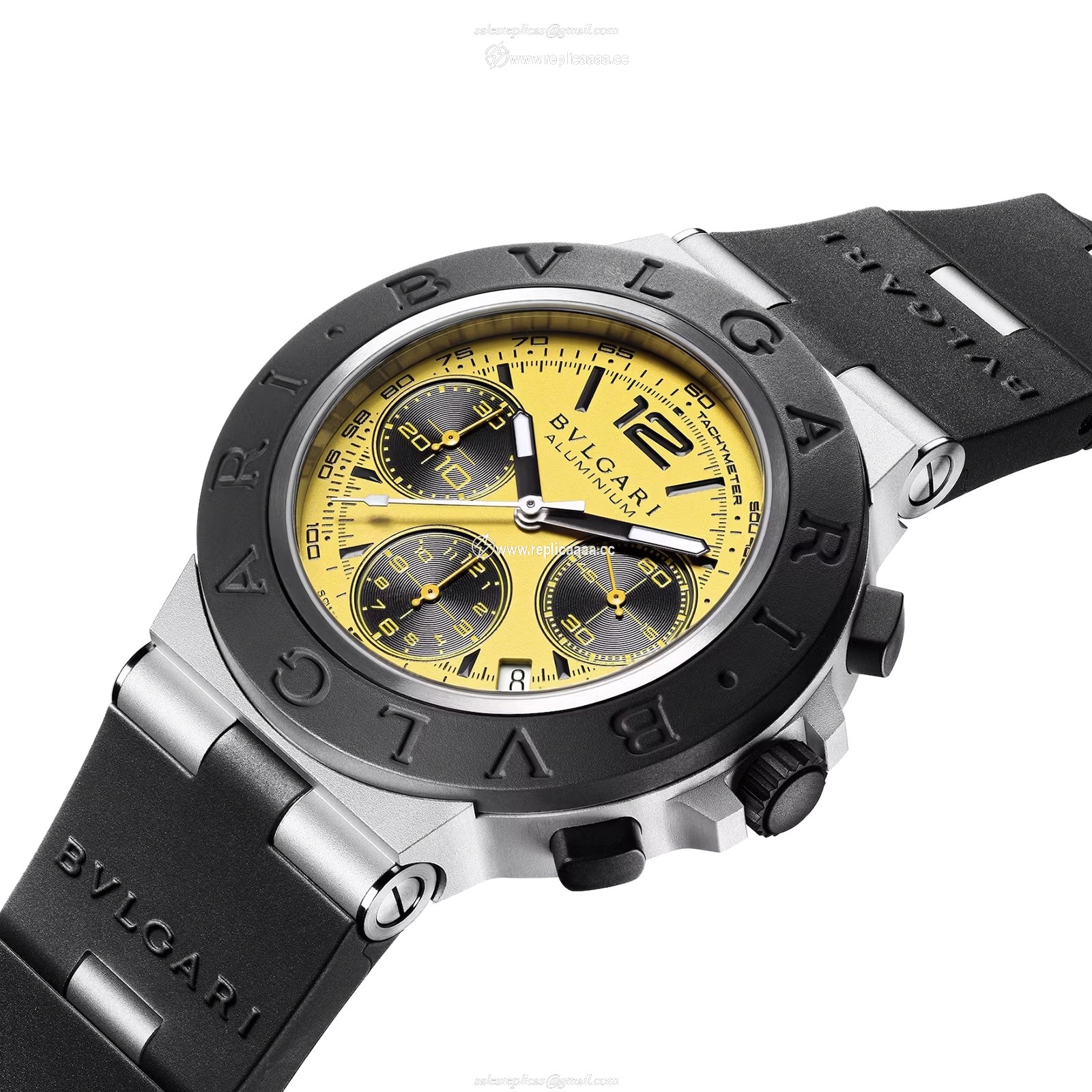 Replica BVLGARI Bvlgari Aluminium X Gran Turismo 41mm Limited Edition Mens details Yellow 104006 2 Replica BVLGARI Bvlgari Aluminium X Gran Turismo 41mm Limited Edition Mens details Yellow 104006