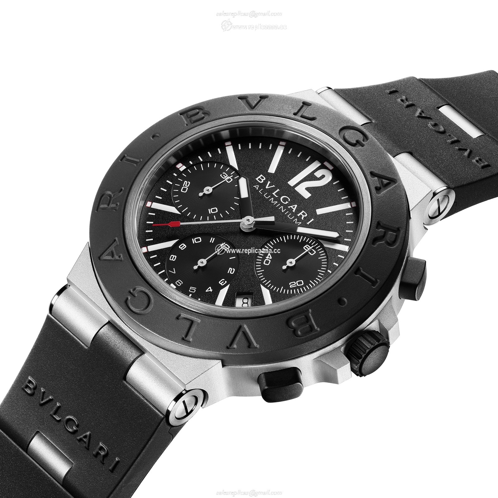 Replica Bvlgari Aluminium Bvlgari Bvlgari 41mm Black Dial Gents Chronograph details 103868 2 Replica Bvlgari Aluminium Bvlgari Bvlgari 41mm Black Dial Gents Chronograph details 103868