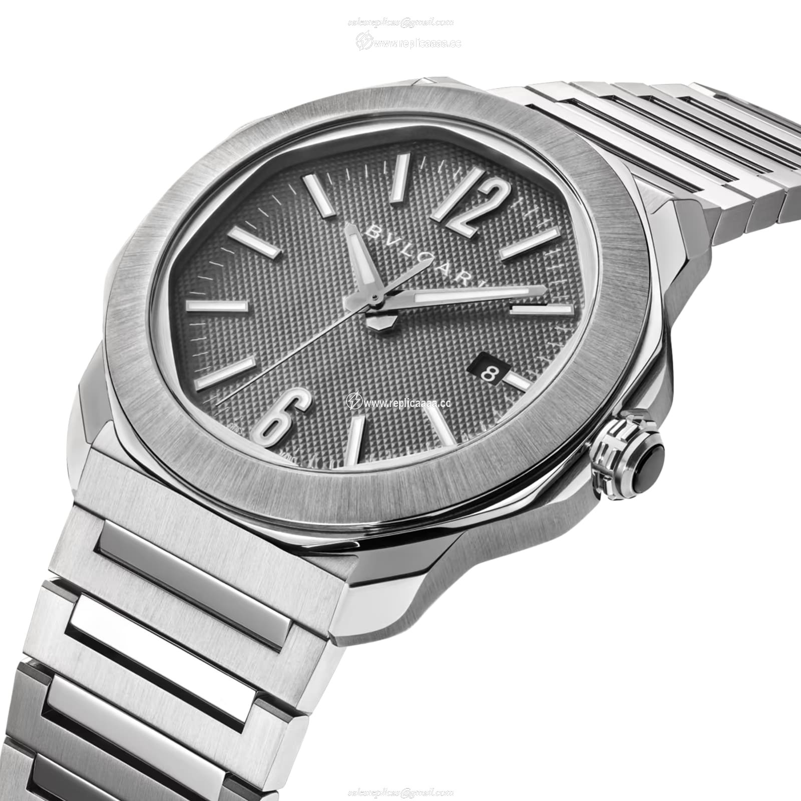 Replica Bvlgari Octo Roma 41mm Mens details Grey 103740 2 Replica Bvlgari Octo Roma 41mm Mens details Grey 103740
