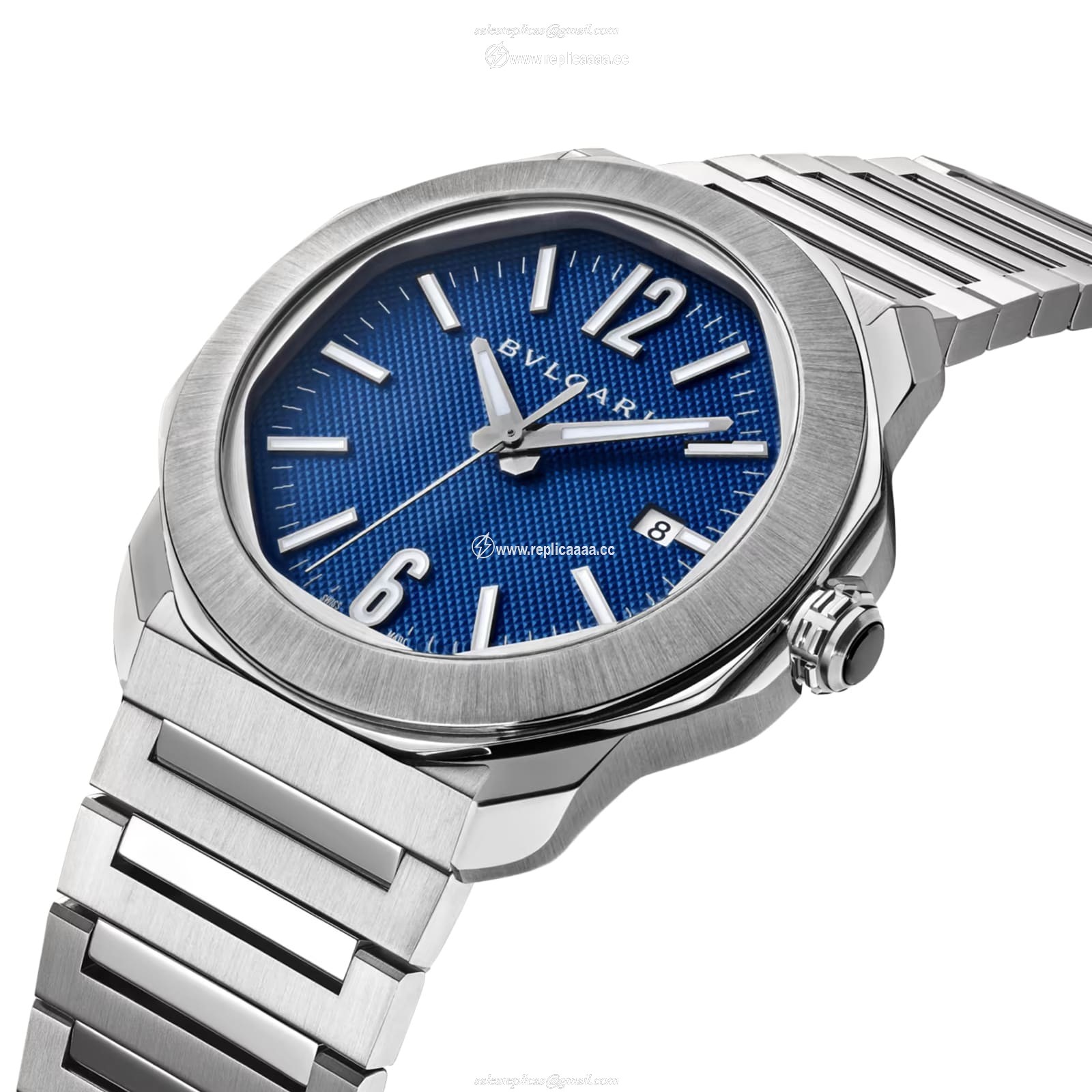 Replica Bvlgari Octo Roma 41mm Mens details Blue 103739 2 Replica Bvlgari Octo Roma 41mm Mens details Blue 103739