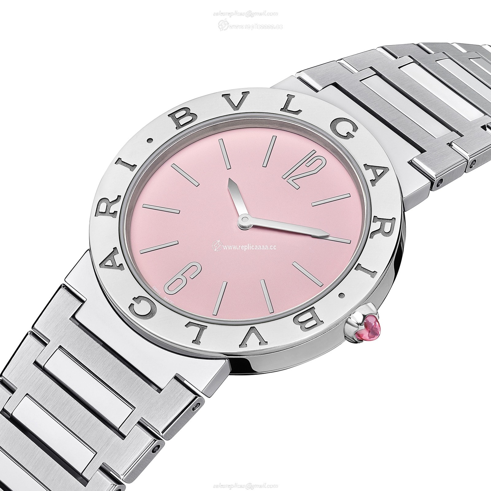 Replica Bvlgari Stainless Steel Bvlgari Bvlgari Limited Edition 33mm Pink Dial Ladies details 103711