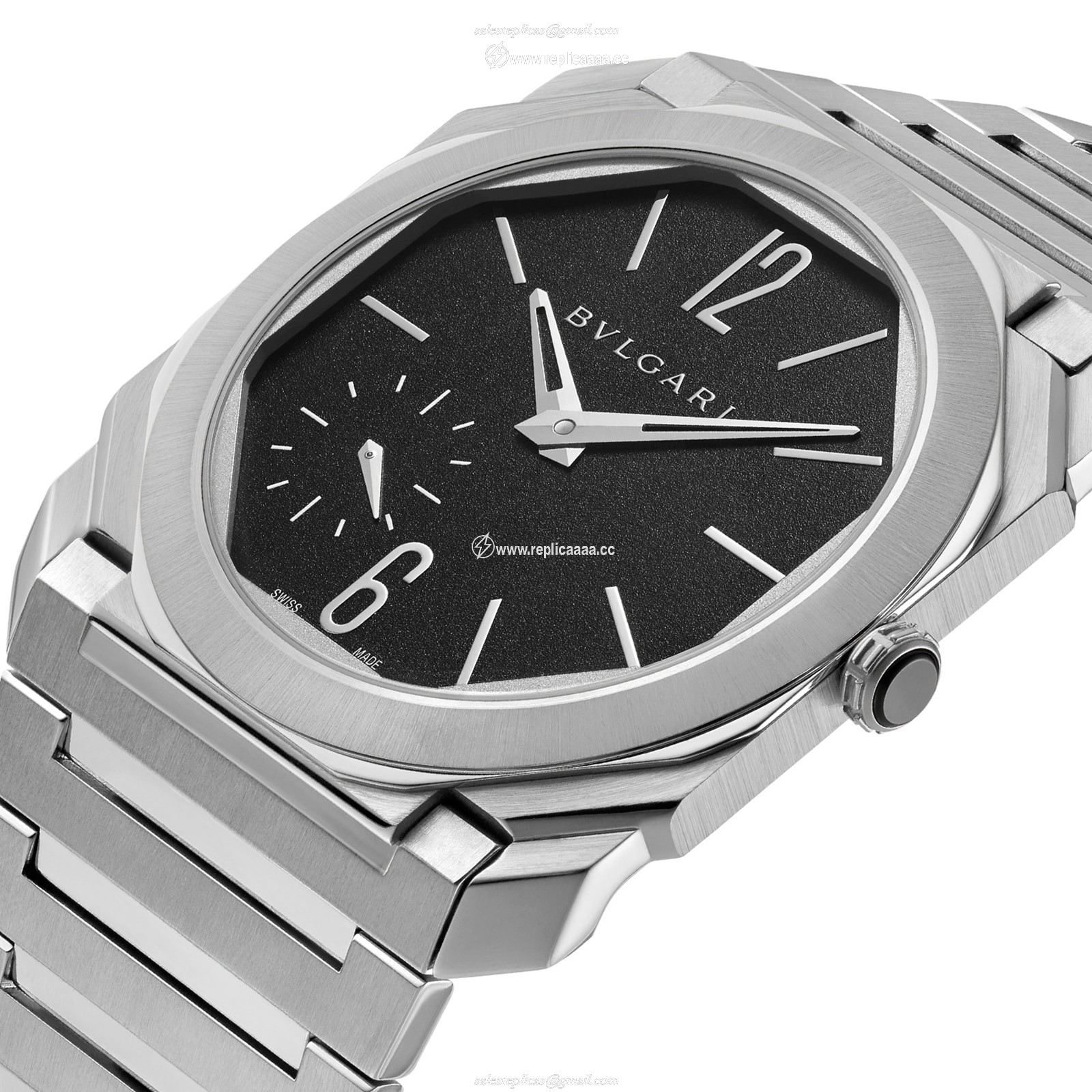 Replica Bvlgari Octo Finissimo 40mm Black Dial Automatic Stainless Steel Mens details 103297 2 Replica Bvlgari Octo Finissimo 40mm Black Dial Automatic Stainless Steel Mens details 103297