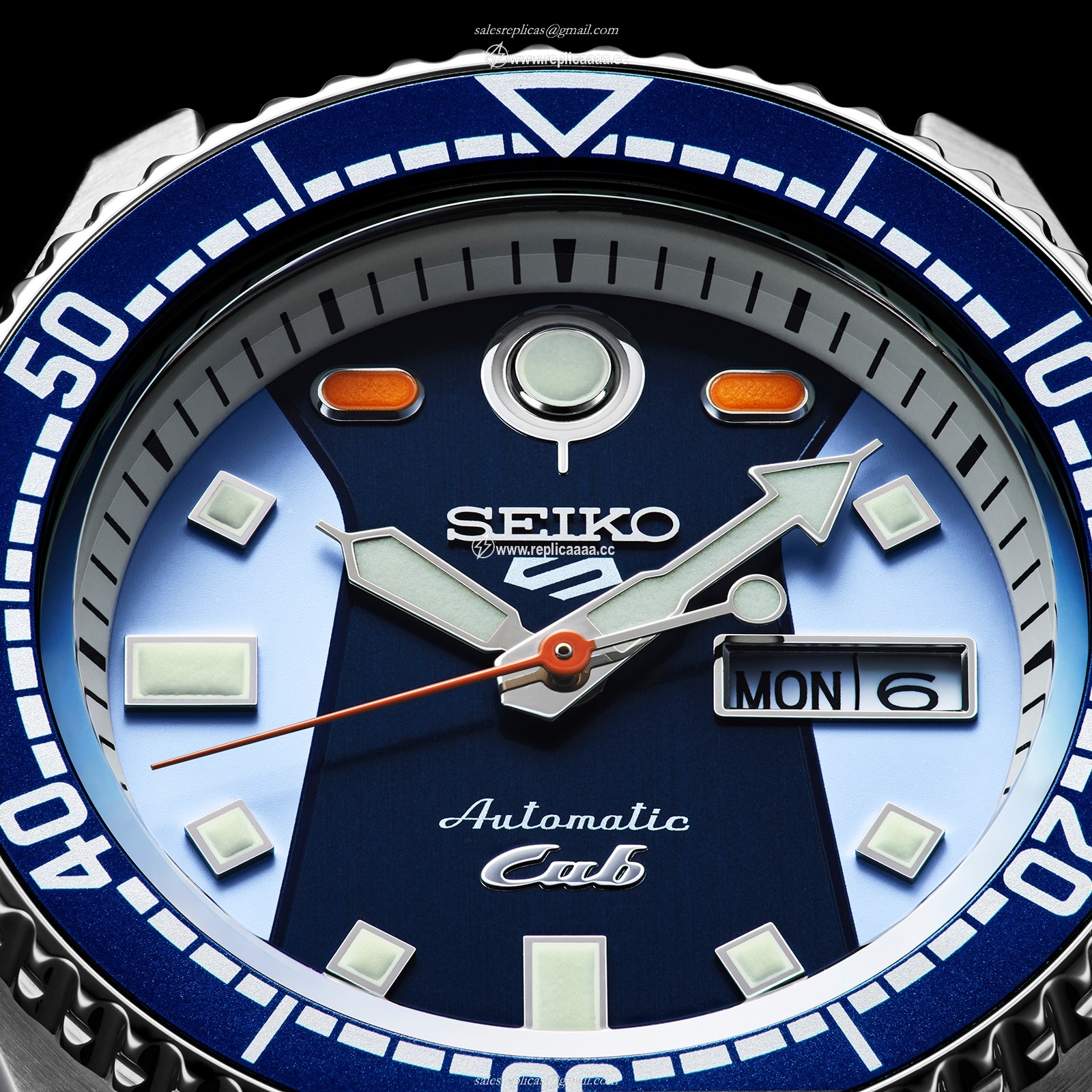 Replica Seiko 5 Sports X Honda Super Cub Limited Edition 42.5mm Mens details Blue SRPK37K1