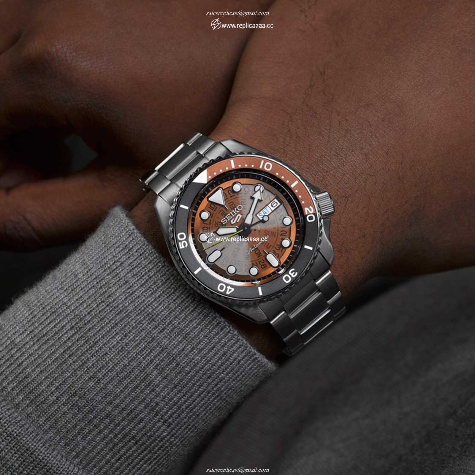 Replica Seiko 5 Sports SKKX Skeleton Style 42.5mm Mens details - Orange SRPJ47K1 2 Replica Seiko 5 Sports SKKX Skeleton Style 42.5mm Mens details - Orange SRPJ47K1