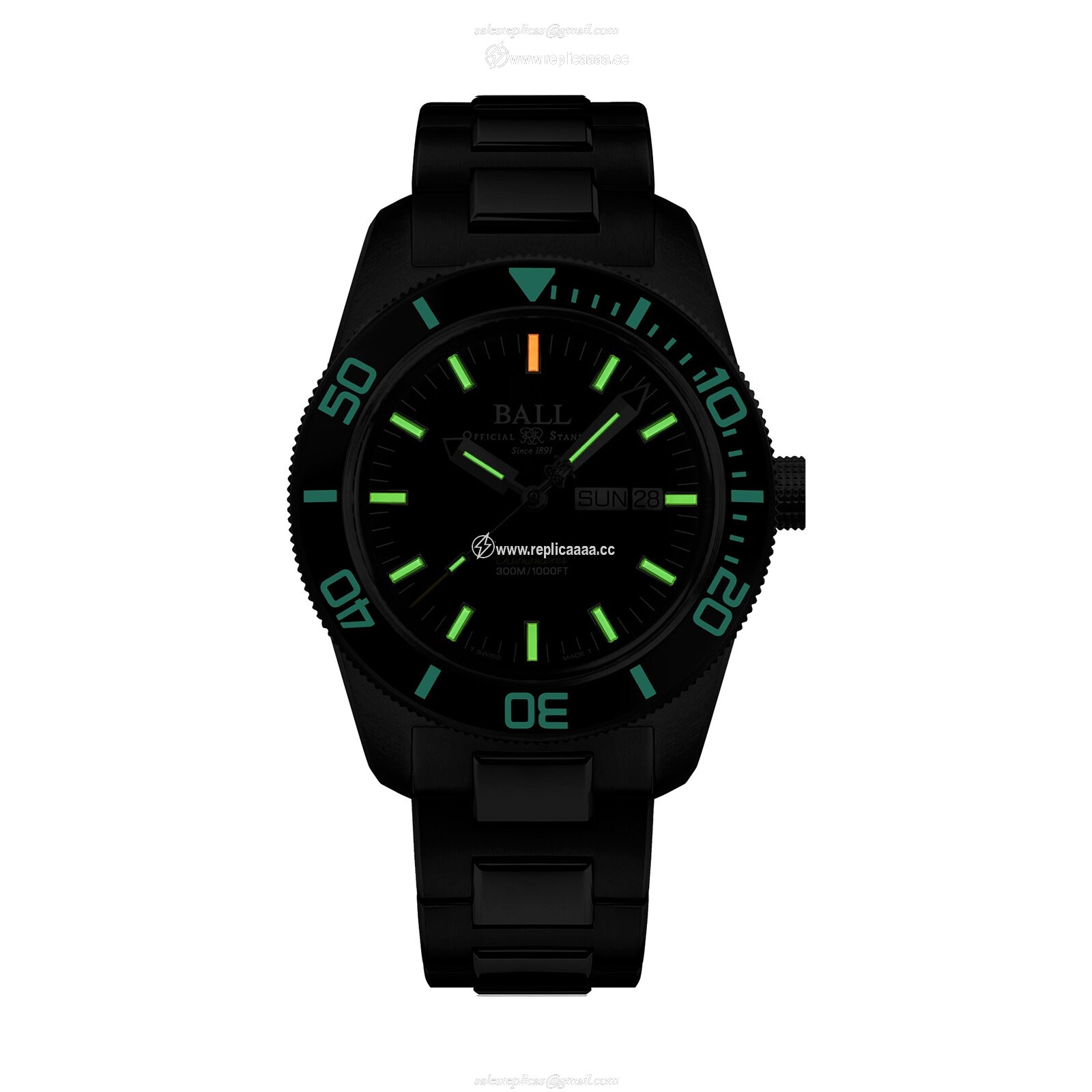 Replica BALL Engineer Master II Skindiver Heritage 42mm Mens details Black DM3308A-SC-BK