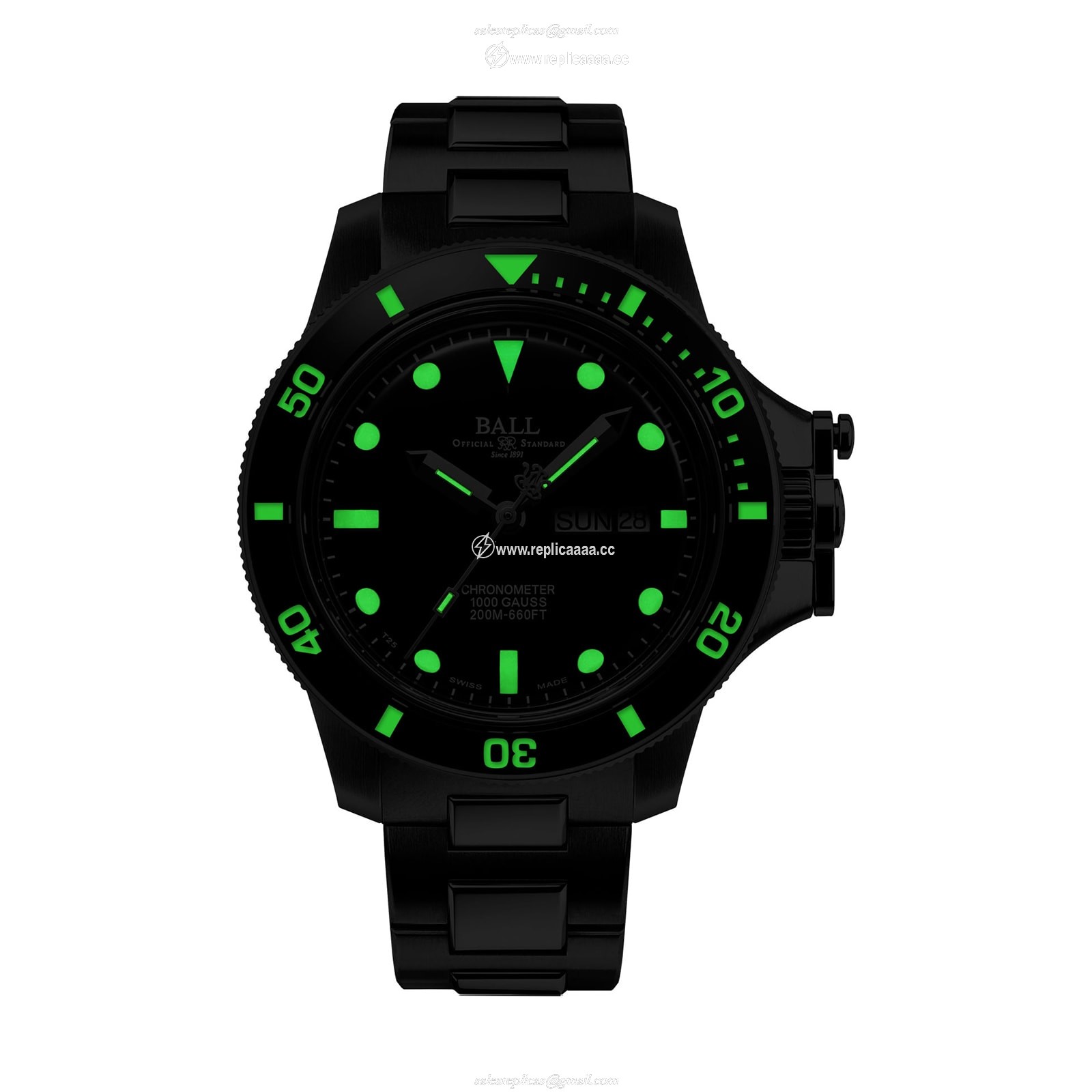 Replica BALL Engineer Hydrocarbon 43mm Mens details Black DM2218B-SCJ-BK