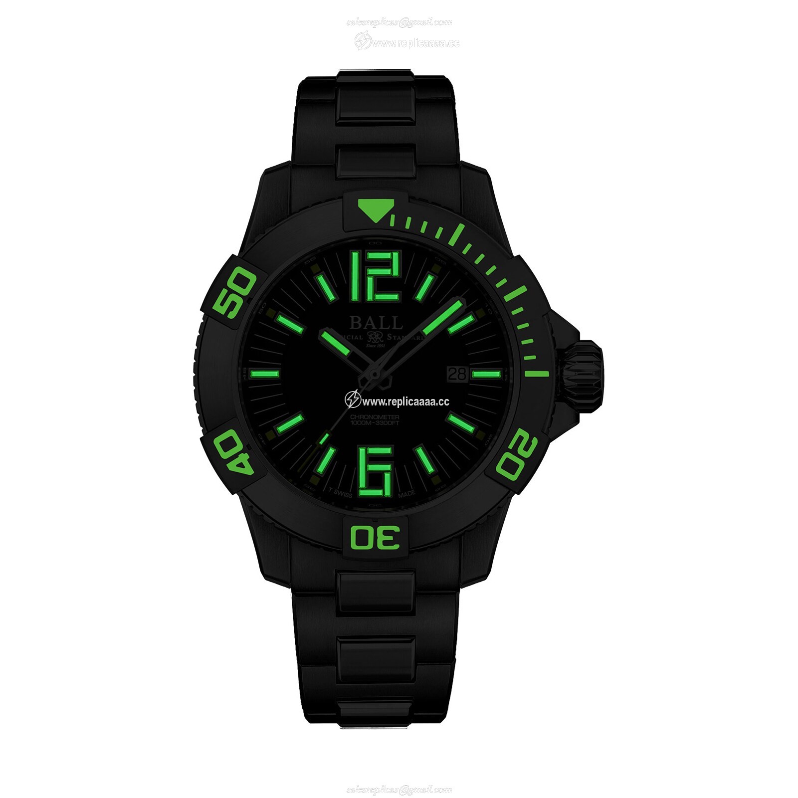 Replica BALL Engineer Hydrocarbon DeepQUEST II 42mm Mens details Black DM3002A-SC-BK