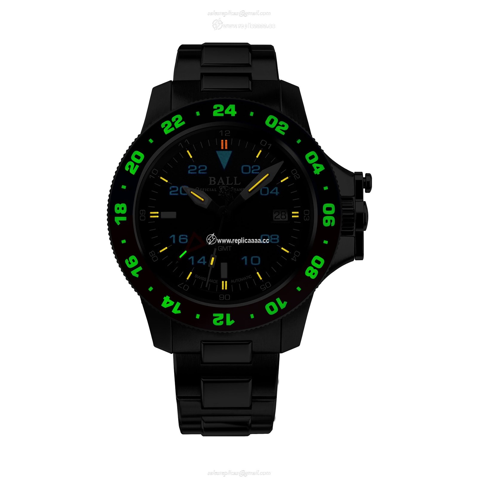 Replica BALL Engineer Hydrocarbon AeroGMT II 40mm Mens details Black And Red Blue Dial DG2118C-S9C-BK 2 Replica BALL Engineer Hydrocarbon AeroGMT II 40mm Mens details Black And Red Blue Dial DG2118C-S9C-BK