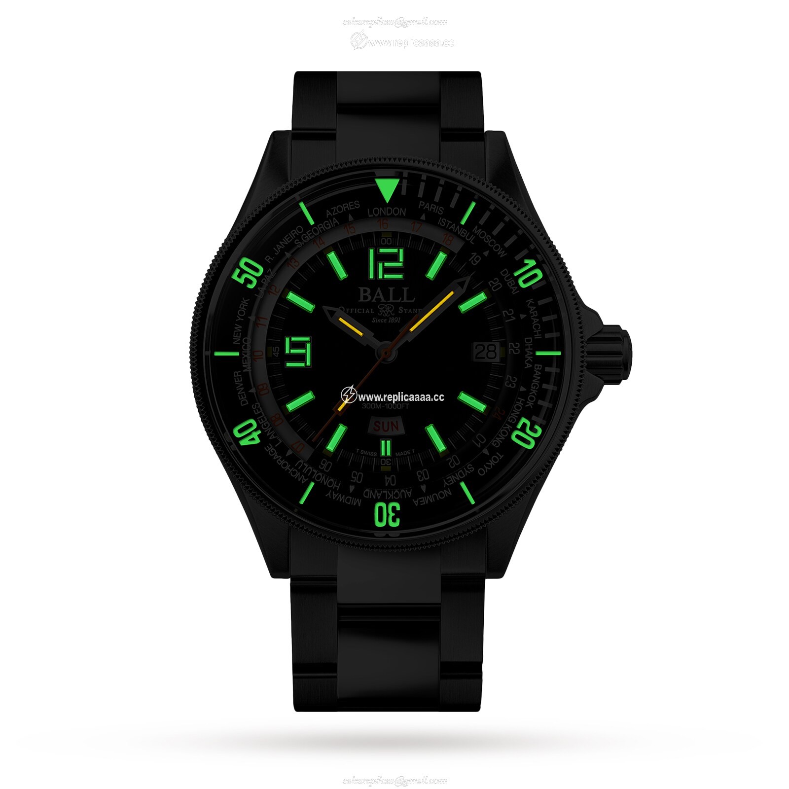 Replica BALL Engineer Master II Diver Worldtime 42mm Mens details DG2232A-SC-BK