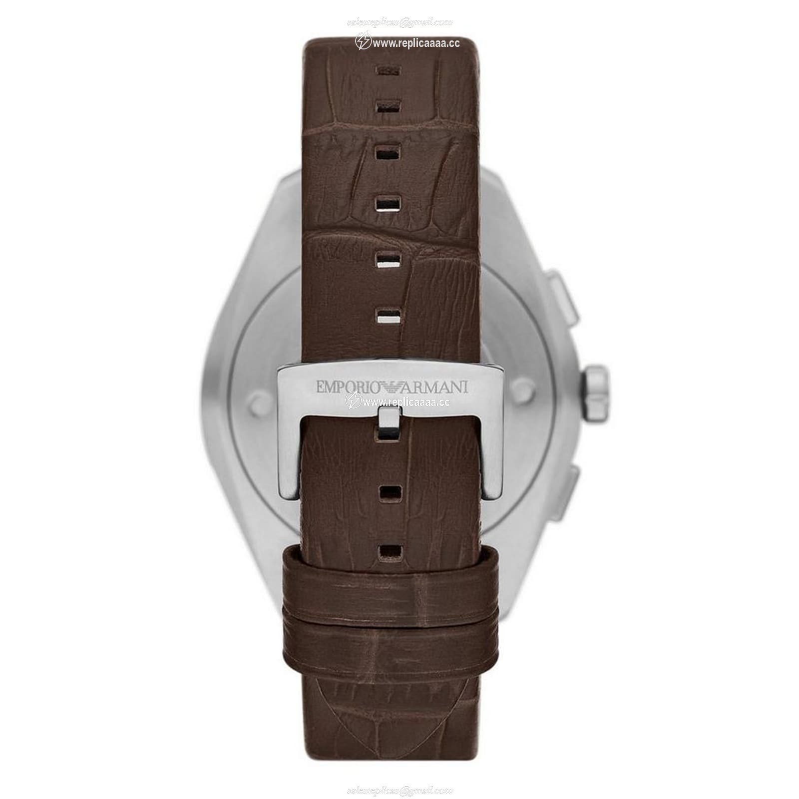 Replica Emporio Armani Claudio Mens details 43mm Brown AR11482