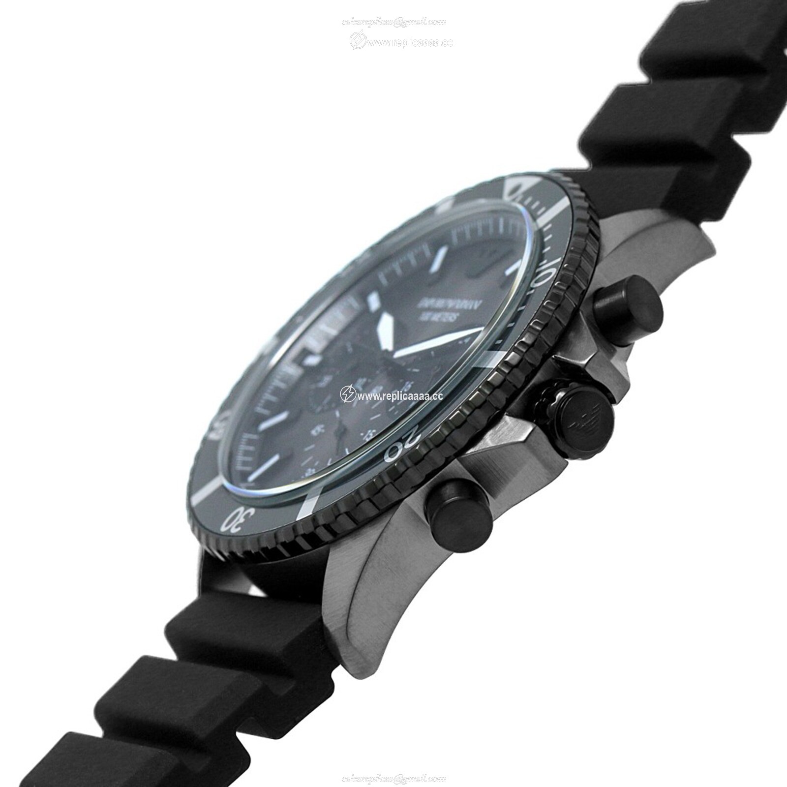 Replica Emporio Armani Diver Mens details 43mm Grey AR11515