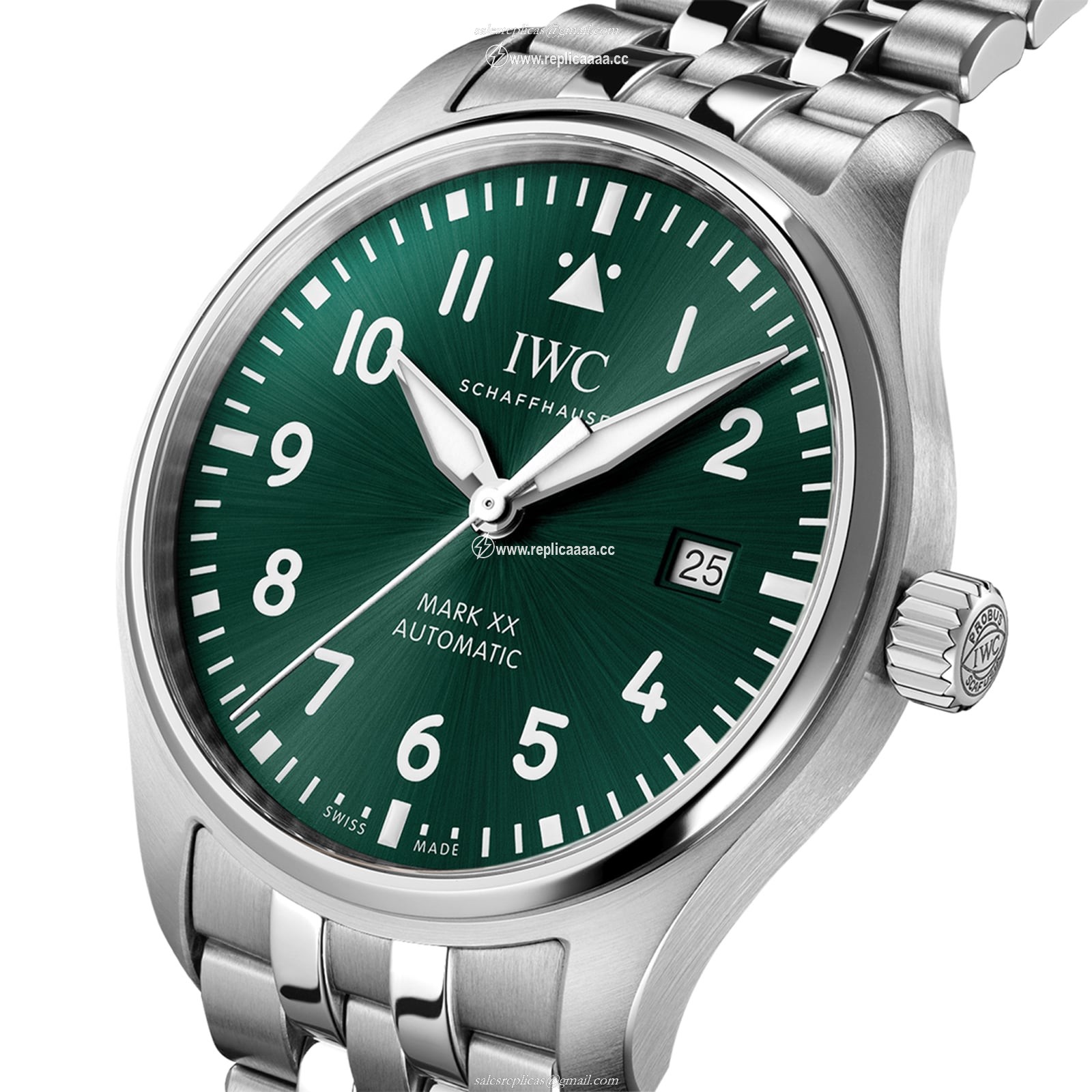 Replica IWC Pilot's Mark XX 40mm Mens details Green IW328206