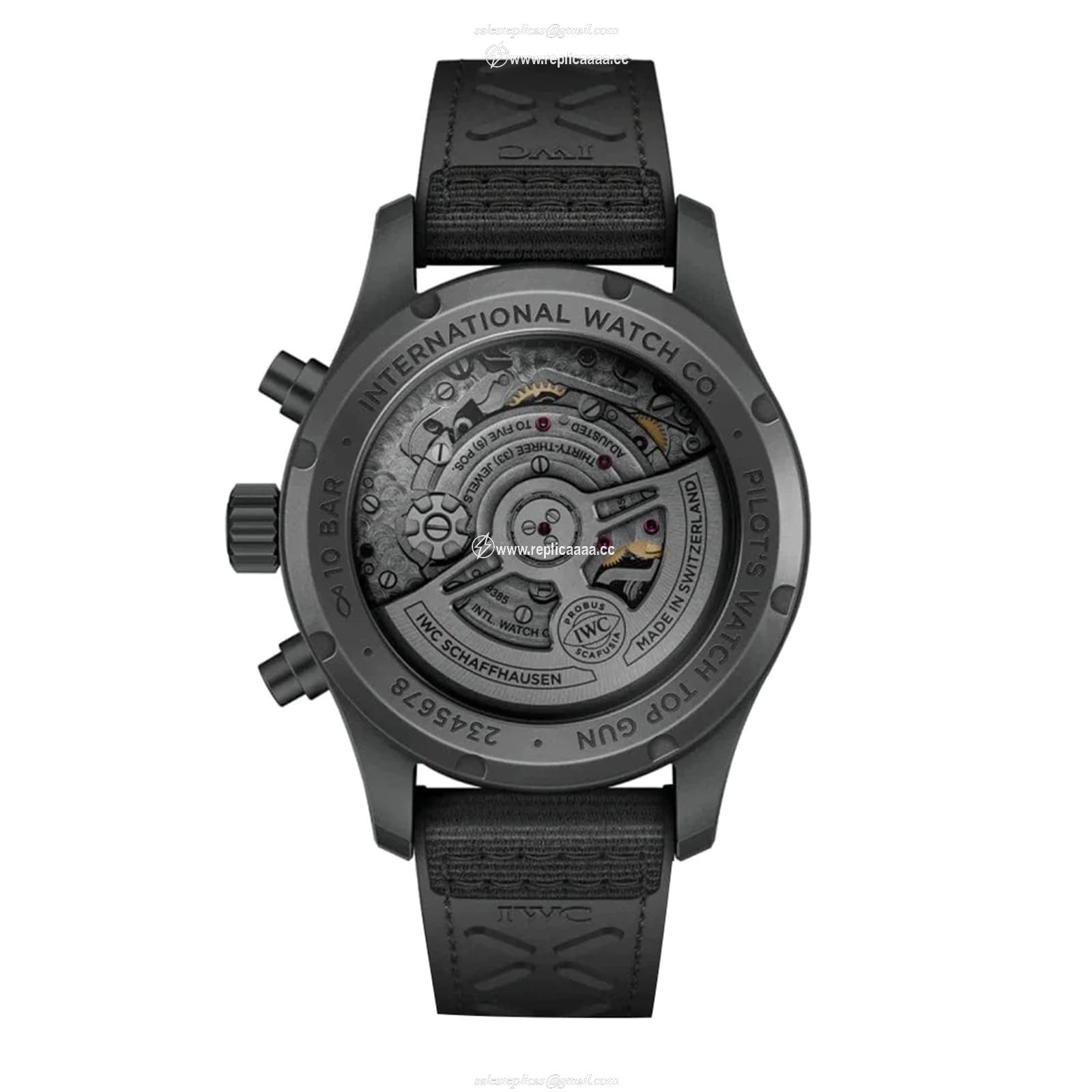 Replica IWC Pilot's Chronograph Top Gun Ceratanium 41mm Mens details Black IW388106 2 Replica IWC Pilot's Chronograph Top Gun Ceratanium 41mm Mens details Black IW388106