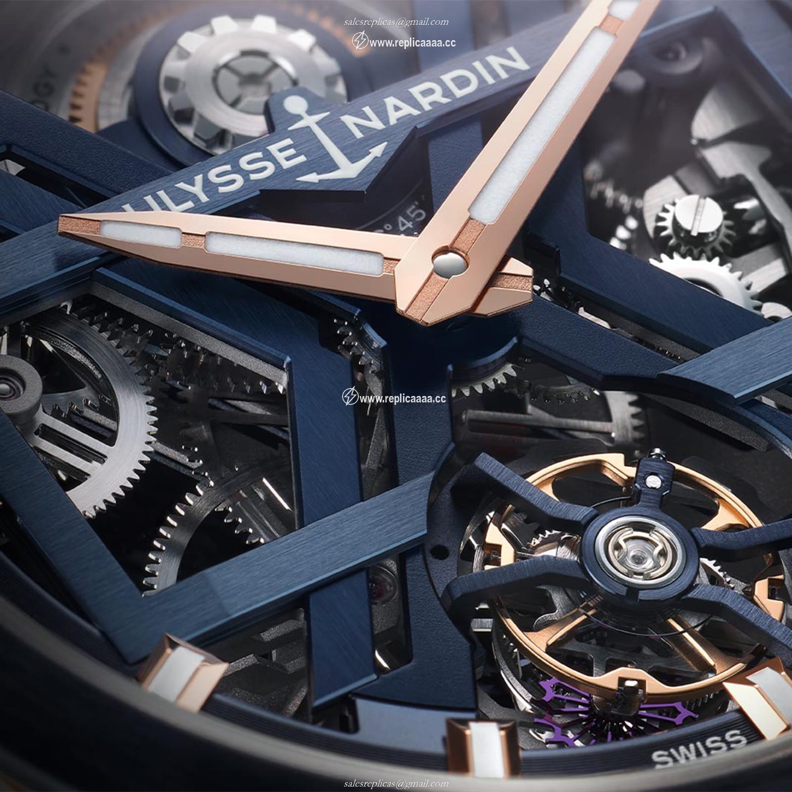 Replica Ulysse Nardin Blast Tourbillon 45mm 18ct Rose Gold Upper Case 1725-400-3A/3A