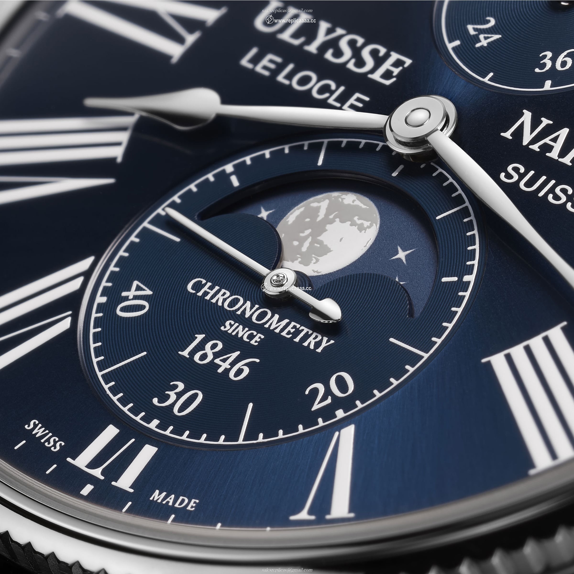 Replica Ulysse Nardin Marine Torpilleur Moonphase 42mm Stainless Steel Case And Bezel 1193-310LE-3A-175/1B