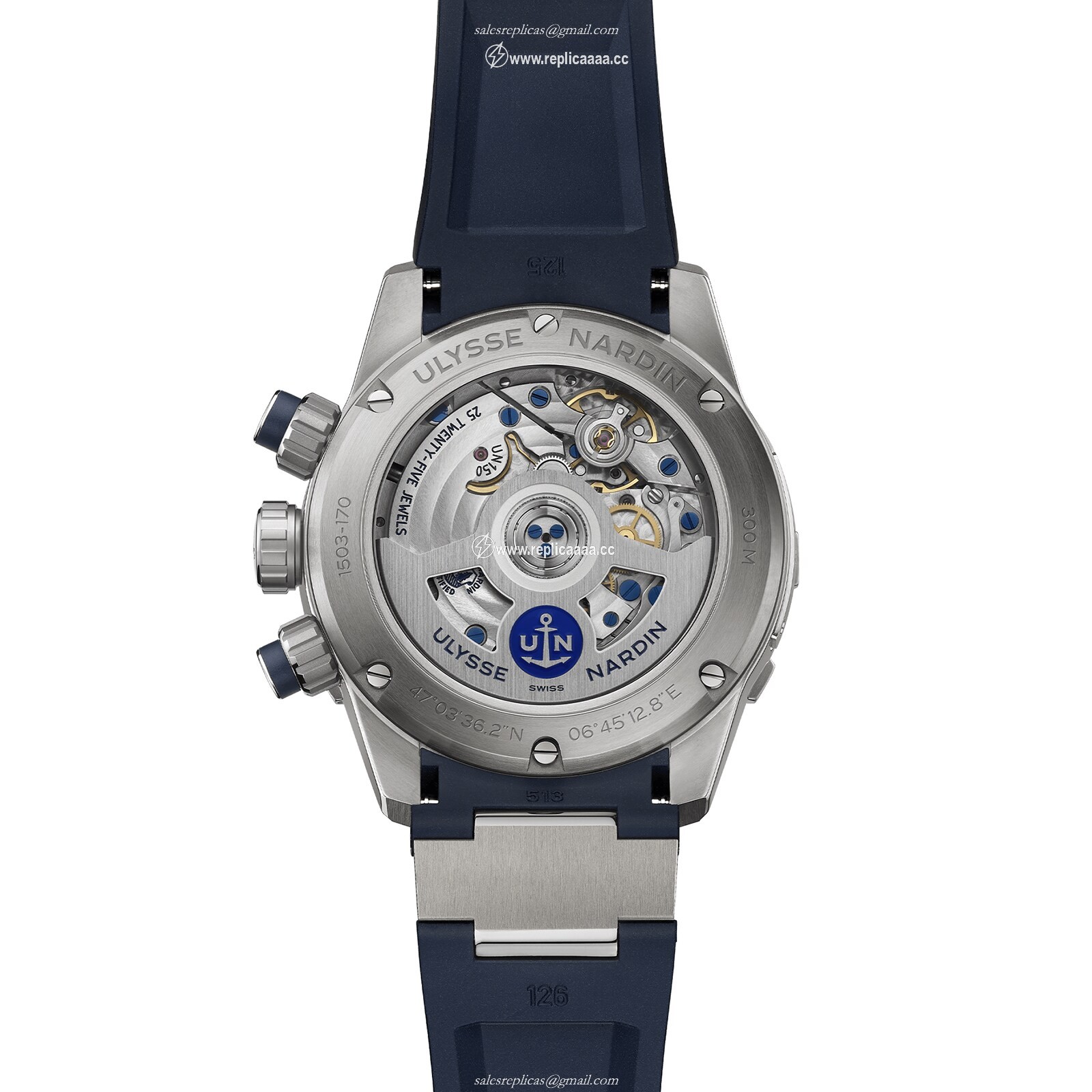 Replica Ulysse Nardin Diver Chronograph 44mm Titanium Case And Bezel 1503-170-3/93 2 Replica Ulysse Nardin Diver Chronograph 44mm Titanium Case And Bezel 1503-170-3/93