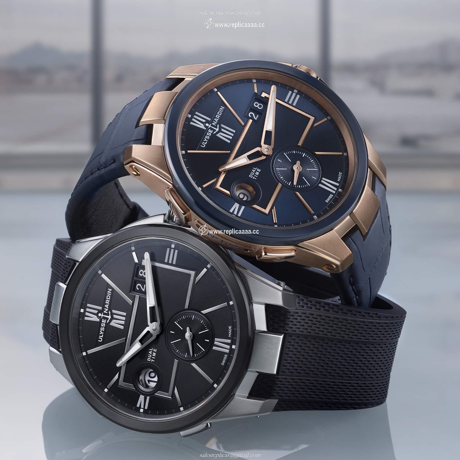 Replica Ulysse Nardin Blast Dual Time 42mm Stainless Steel Case 243-20-3/42