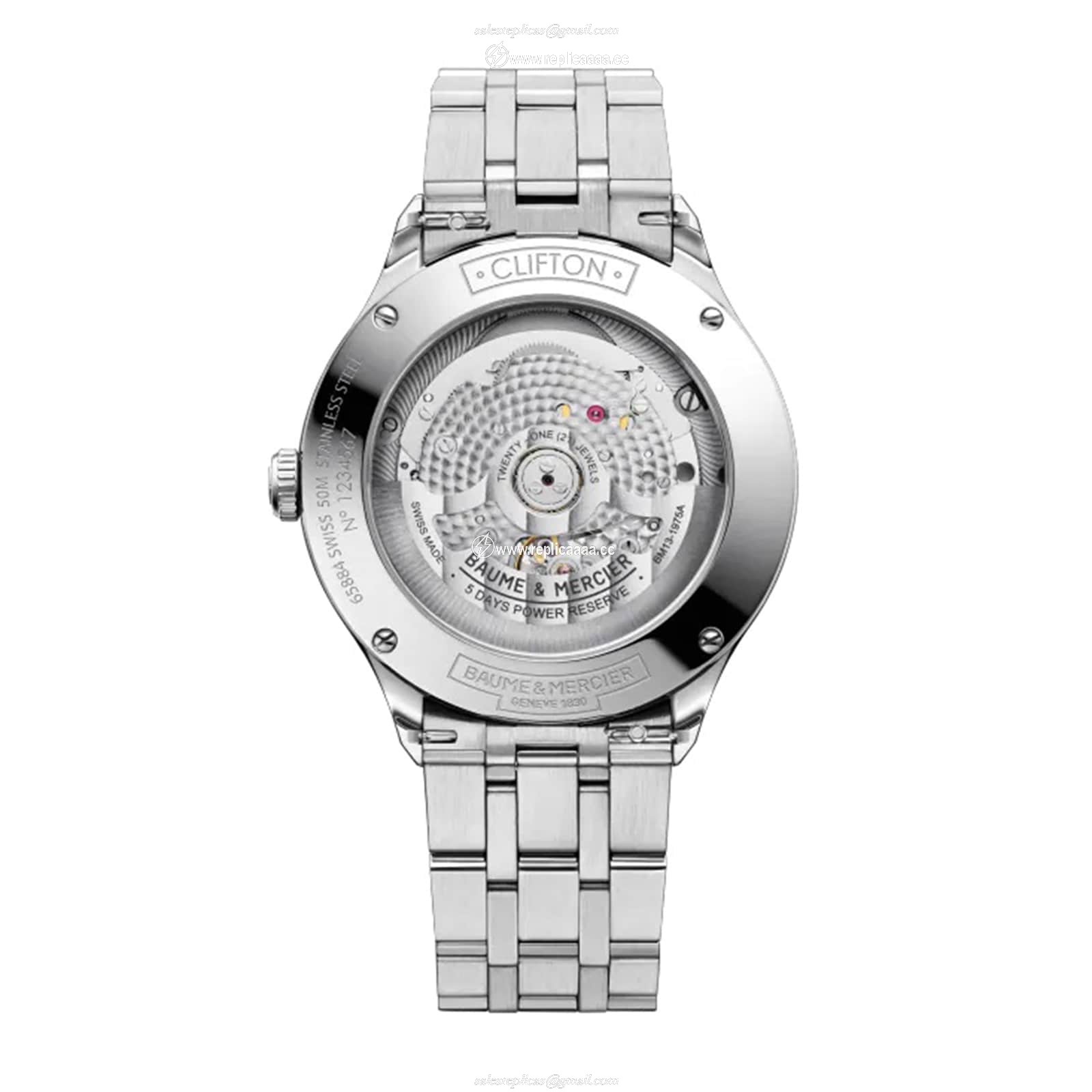 Replica Baume & Mercier Clifton COS Certified 40mm Mens details Stainless Steel M0A10551