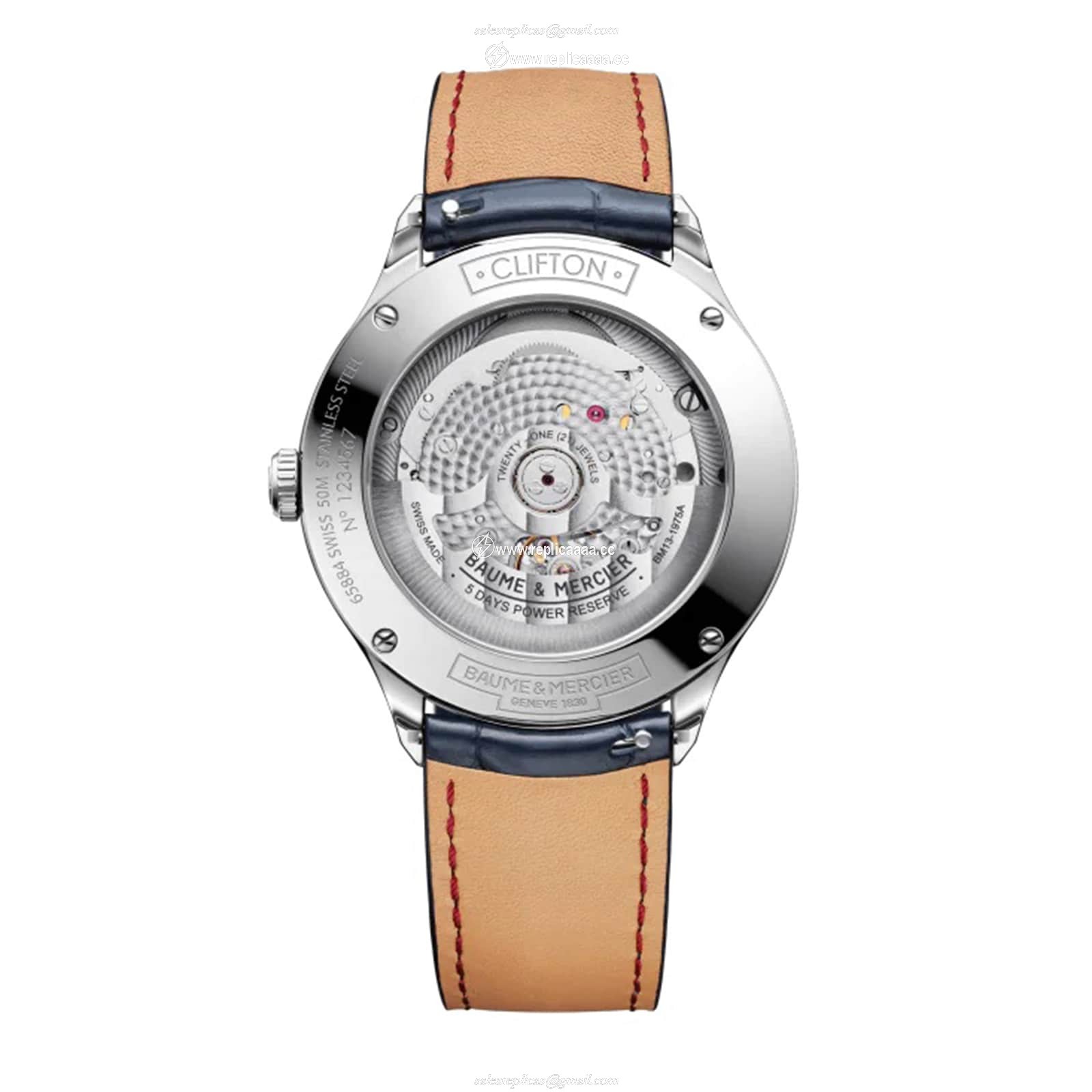 Replica Baume & Mercier Clifton COSC Certified 40mm Mens details Leather M0A10550 2 Replica Baume & Mercier Clifton COSC Certified 40mm Mens details Leather M0A10550