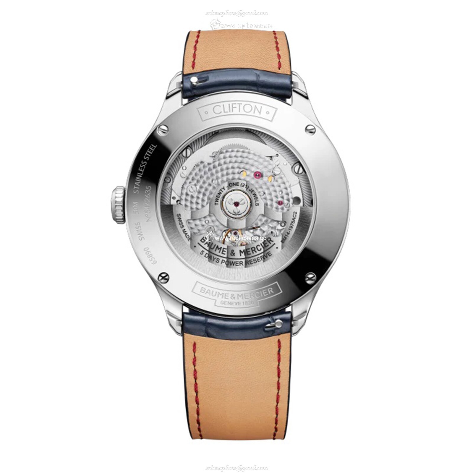 Replica Baume & Mercier Clifton Moonphase 42mm Mens details Grey M0A10548 2 Replica Baume & Mercier Clifton Moonphase 42mm Mens details Grey M0A10548