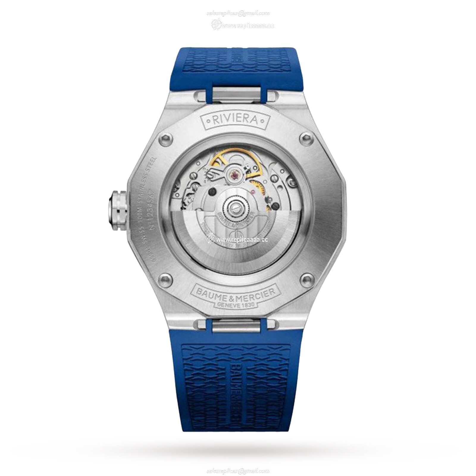 Replica Baume & Mercier Riviera 42mm Mens details Blue BM0A10619