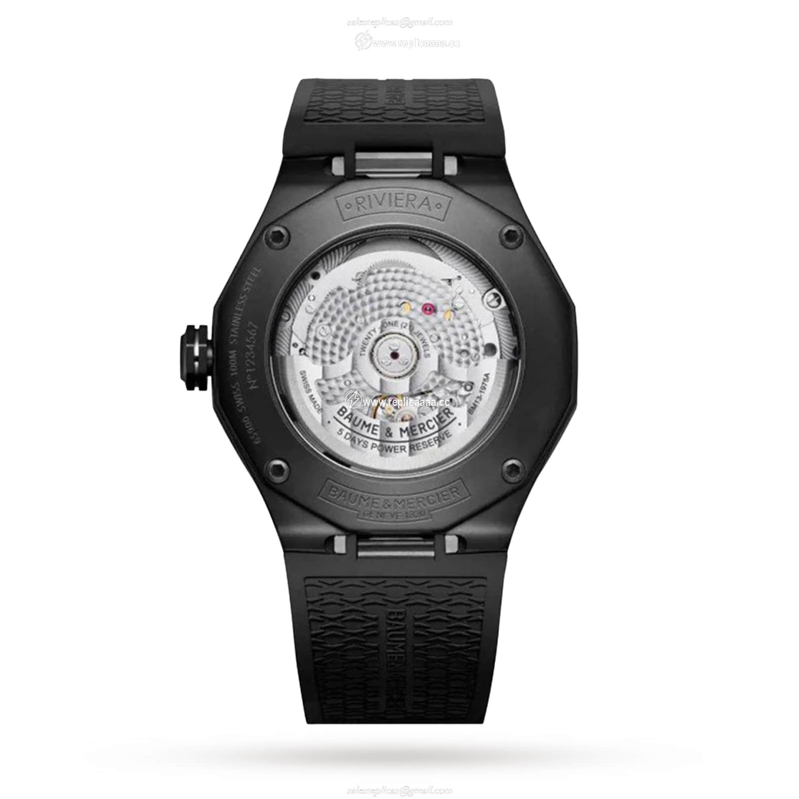 Replica Baume & Mercier Riviera 42mm Mens details Black BM0A10617