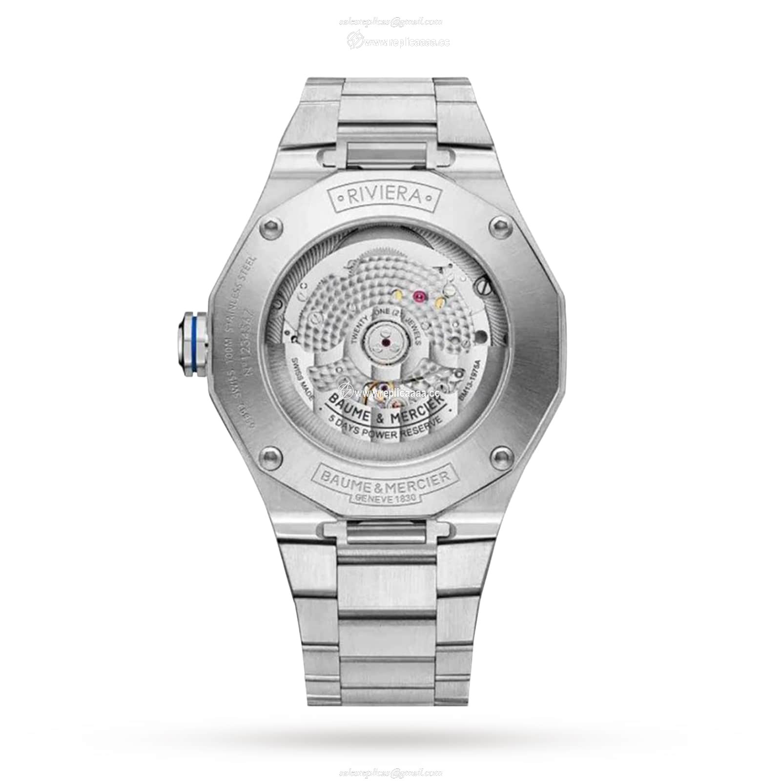 Replica Baume & Mercier Riviera 42mm Mens details Blue BM0A10616 2 Replica Baume & Mercier Riviera 42mm Mens details Blue BM0A10616