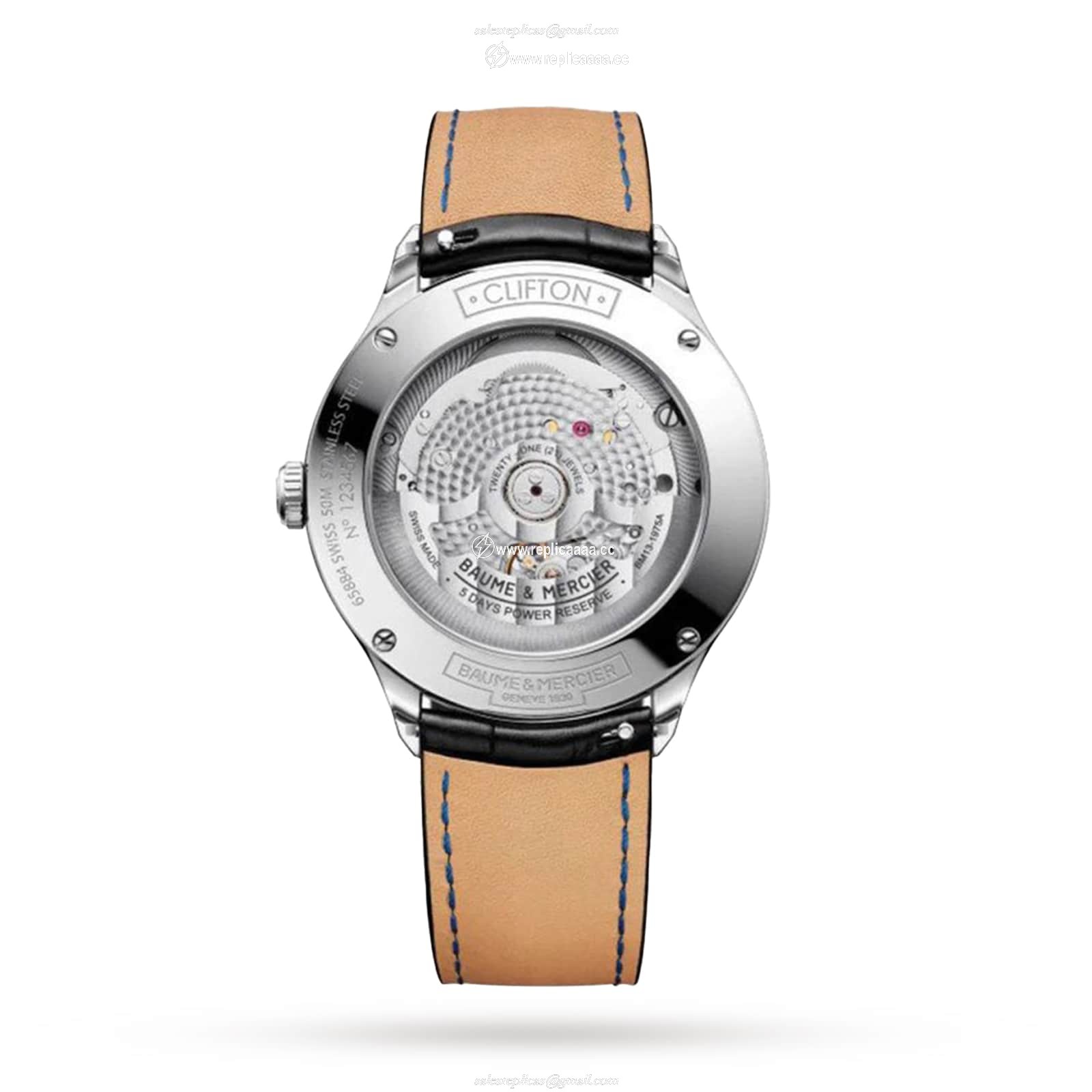 Replica Baume & Mercier Clifton 40mm Mens details White BM0A10518