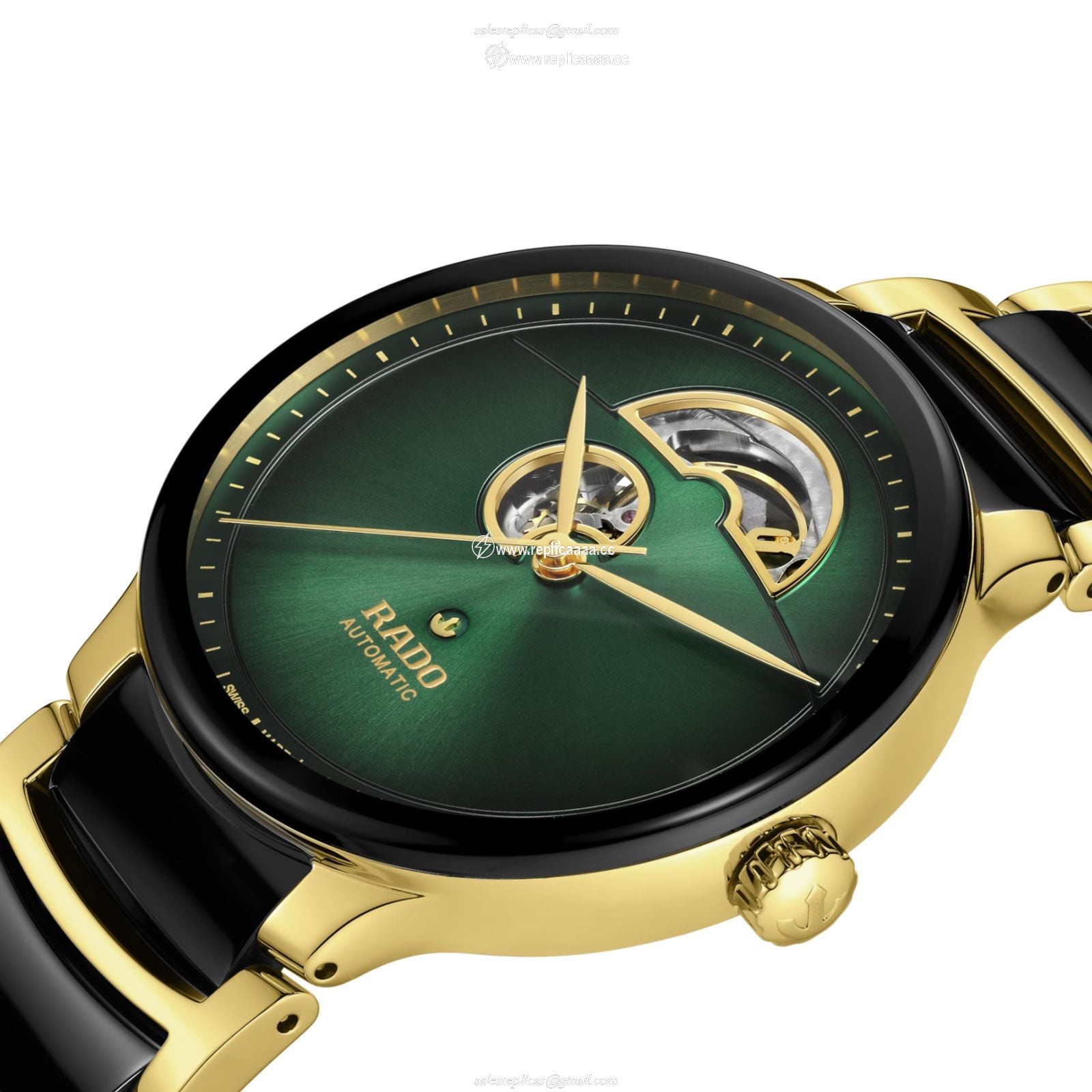 Replica Rado Centrix Automatic Open Heart 39.5mm Green R30008302