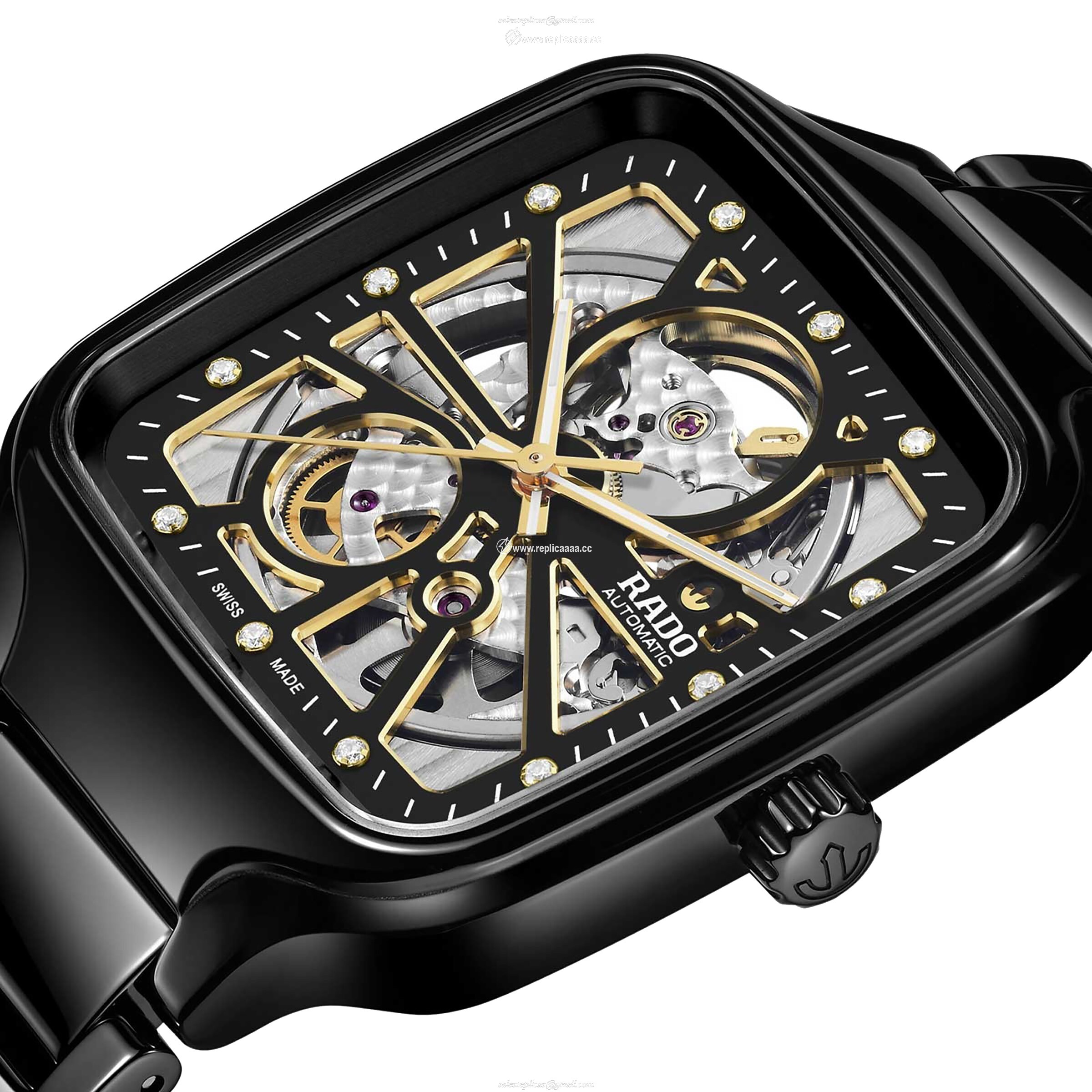 Replica Rado True Square Automatic Open Heart 38mm R27086712