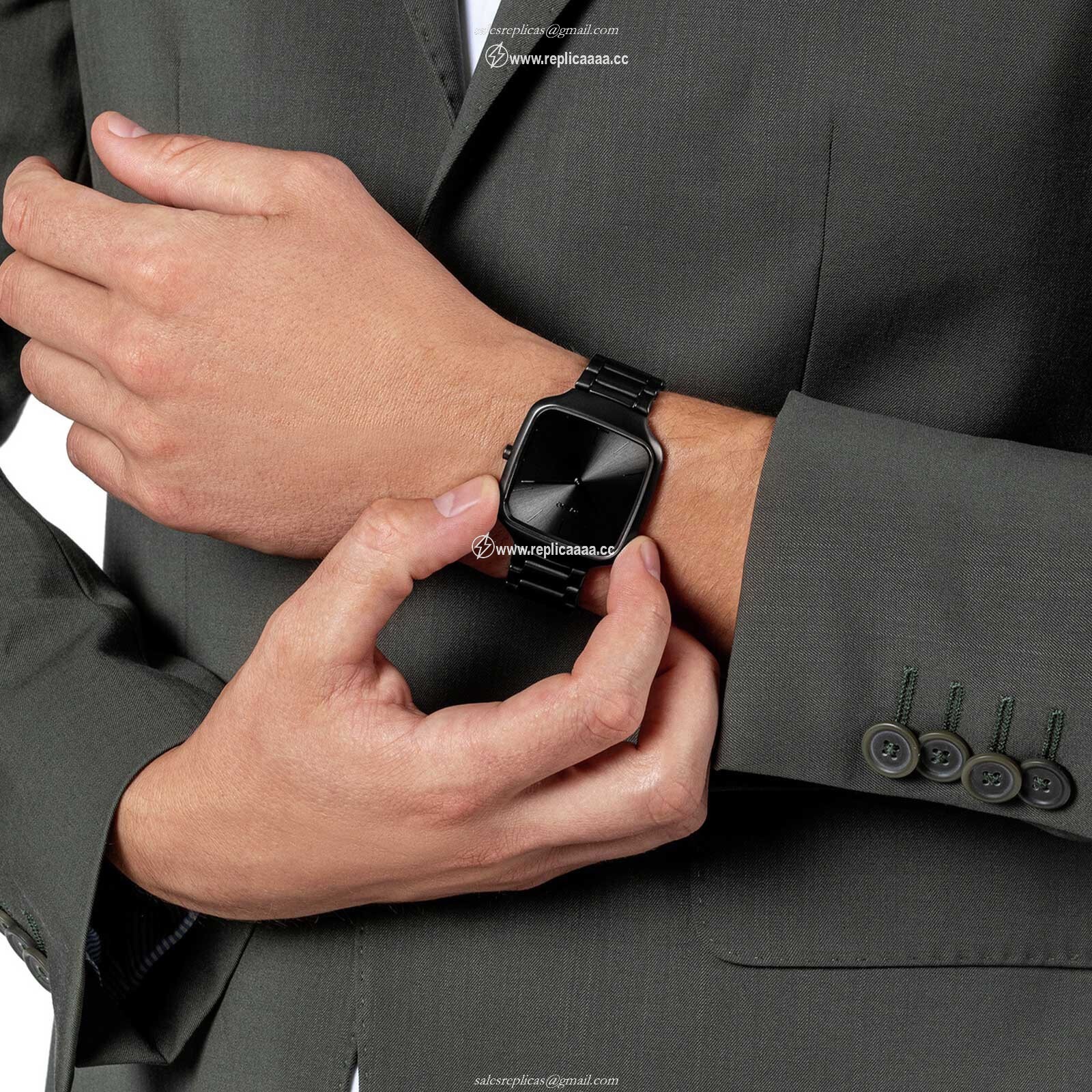 Replica Rado True Square Thinline X Les Couleurs Le Corbusier Limited Edition 37mm Unisex details Black R27062152