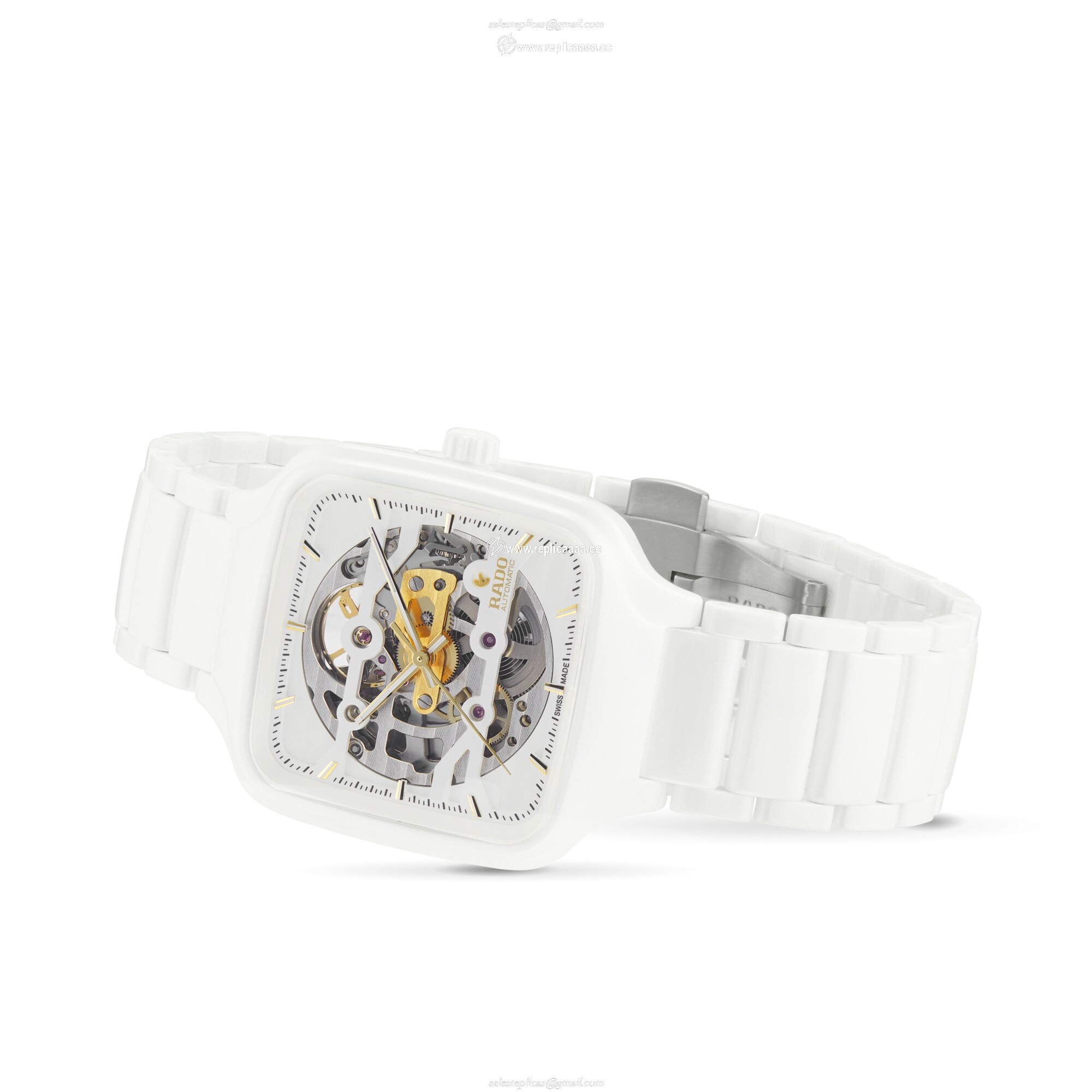 Replica Rado True Square Automatic Skeleton 38mm Unisex details R27126012