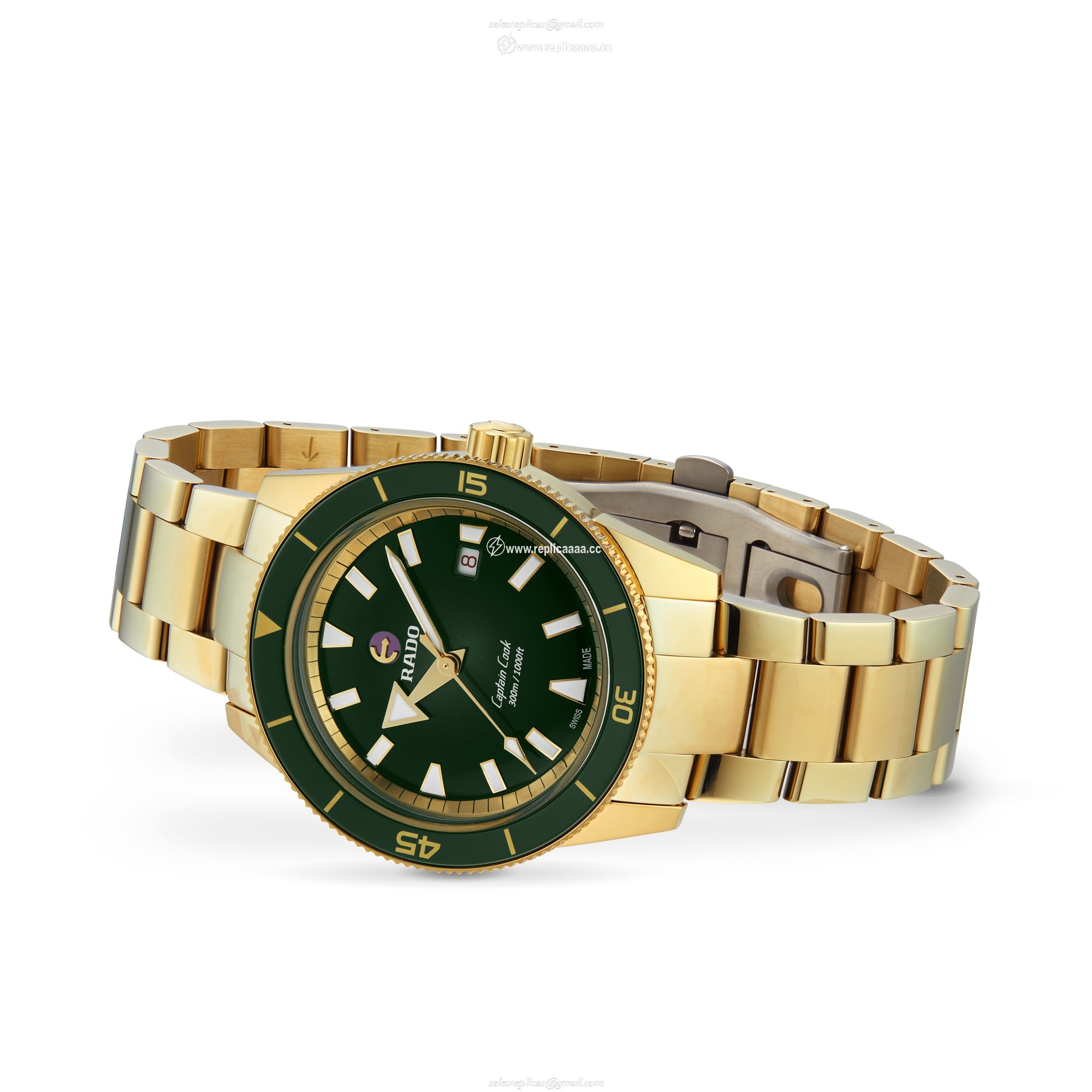 Replica Rado Captain Cook Automatic 42mm Mens details Green R32136323