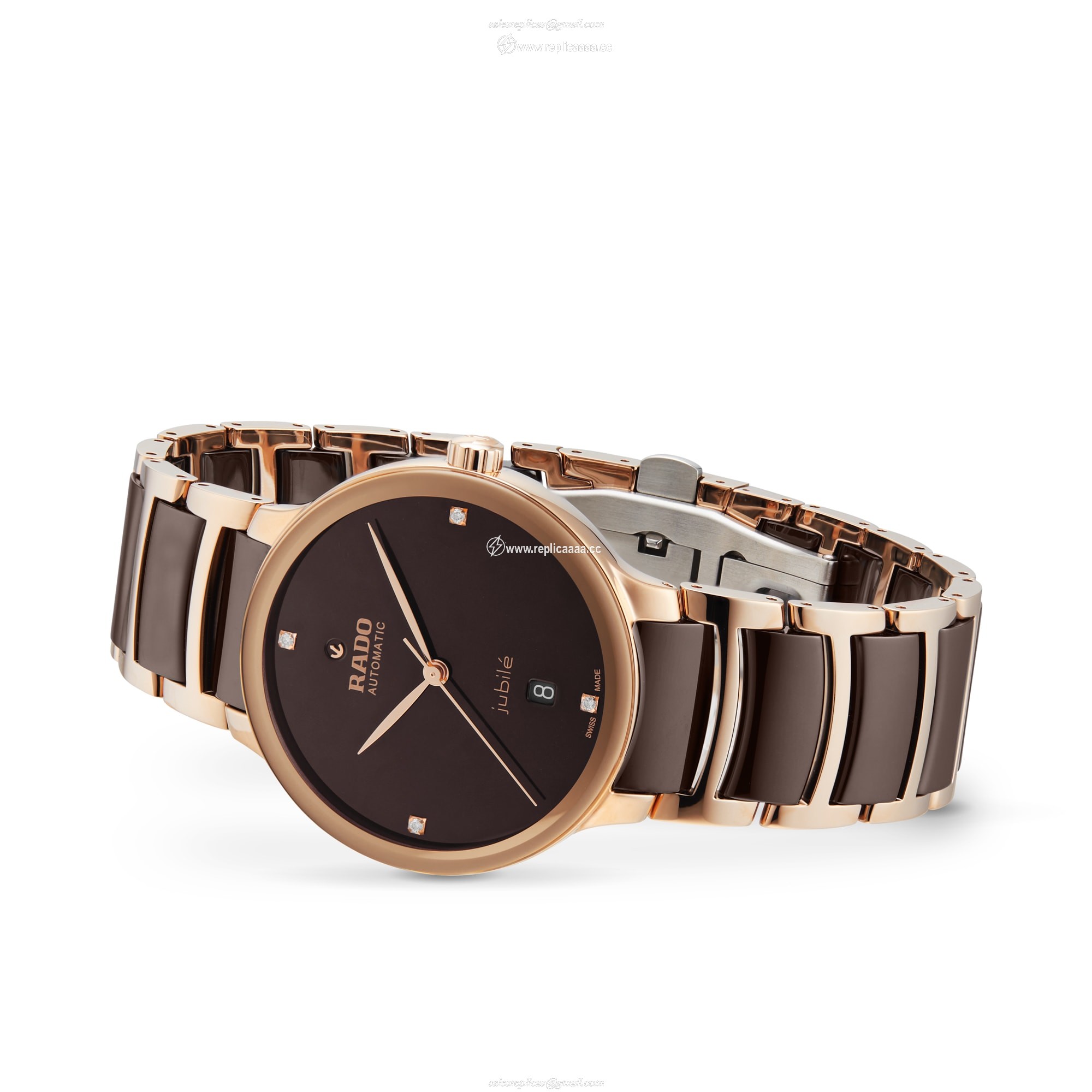 Replica Rado Centrix Jubile Automatic Diamond 39.5mm Unisex details Brown R30017712
