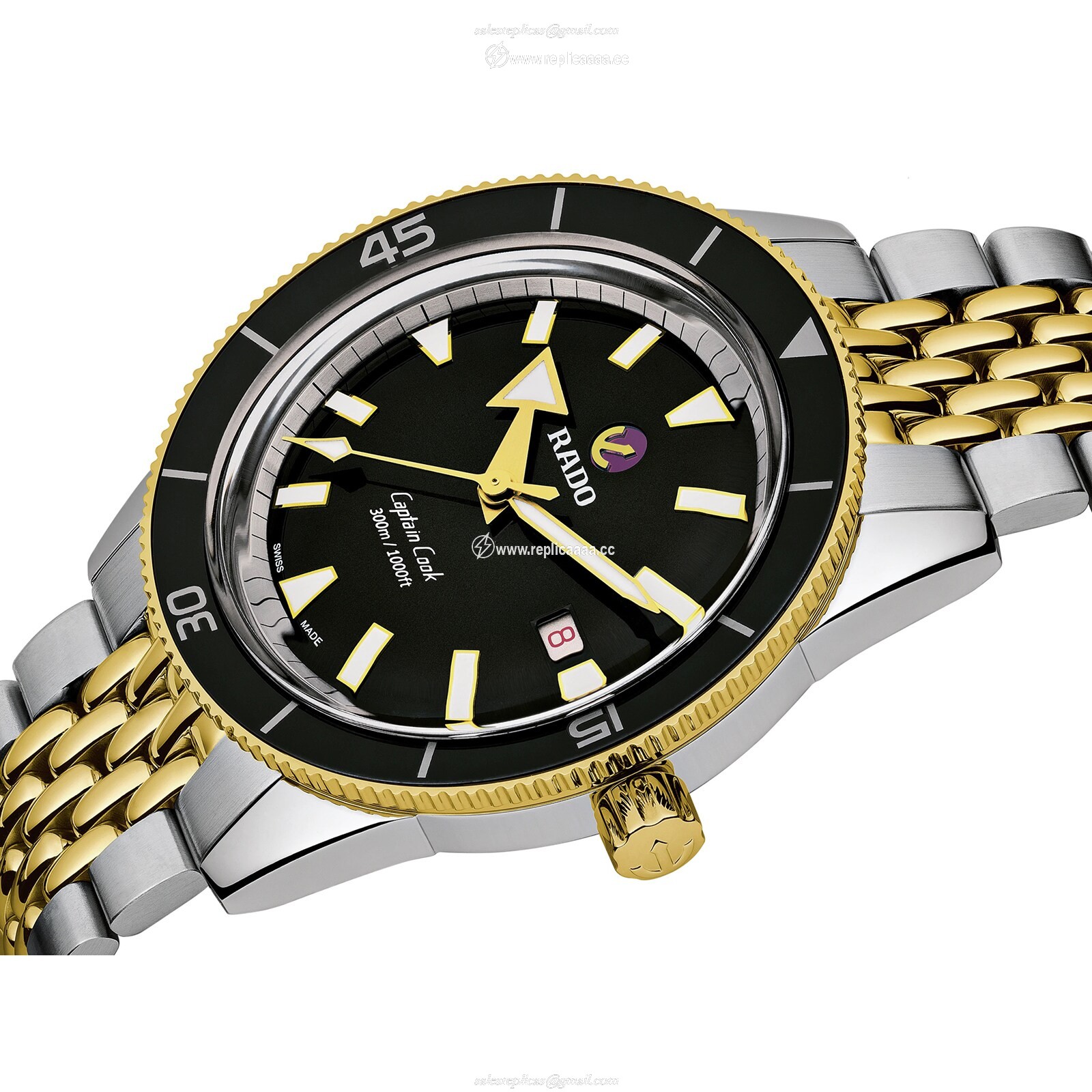 Replica Rado Captain Cook Automatic 42mm Mens details R32138153