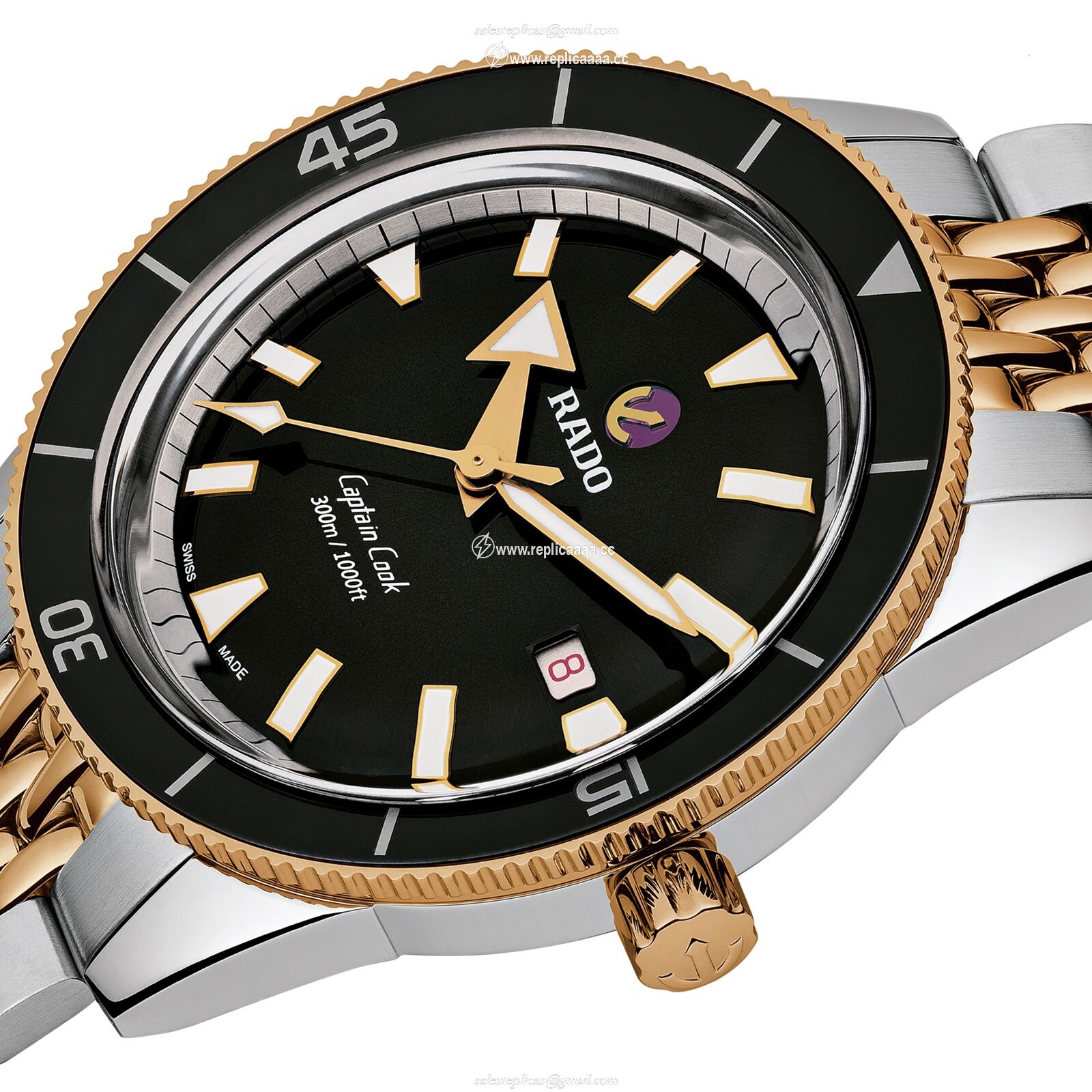 Replica Rado Captain Cook Automatic 42mm Mens details R32137153