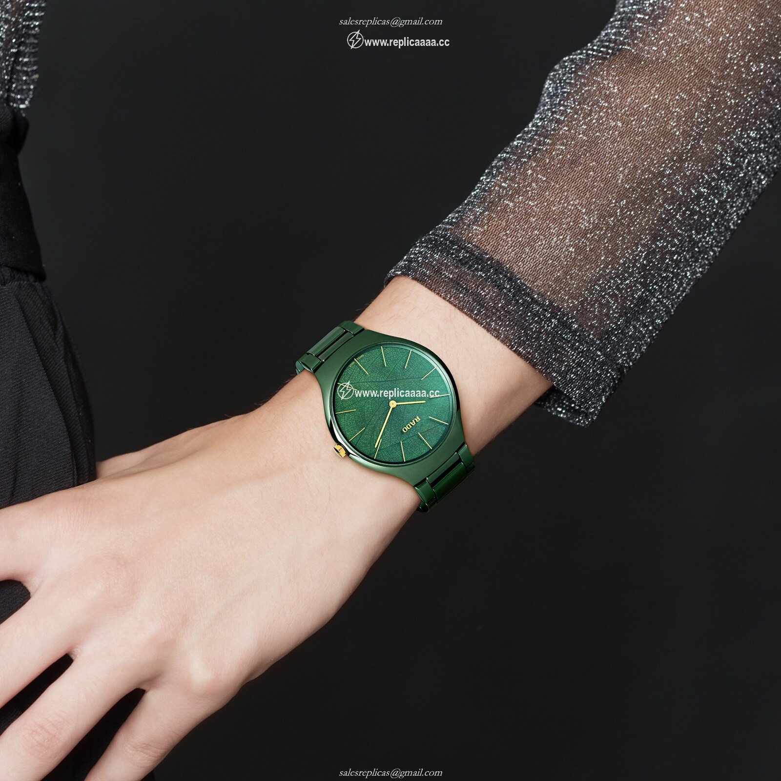Replica Rado True Thinline 39mm Unisex details Green R27006912