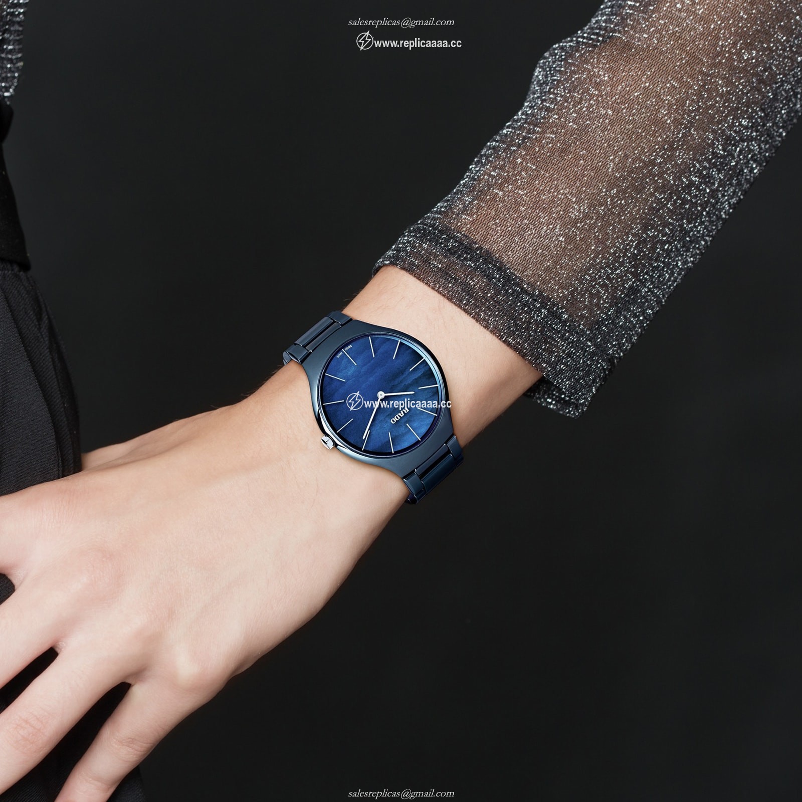 Replica Rado True Thinline 39mm Unisex details Blue R27005902 2 Replica Rado True Thinline 39mm Unisex details Blue R27005902