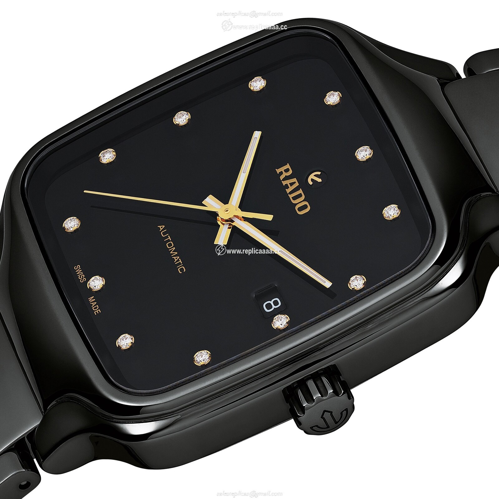 Replica Rado True Square Automatic Diamonds 38mm Mens details R27078702