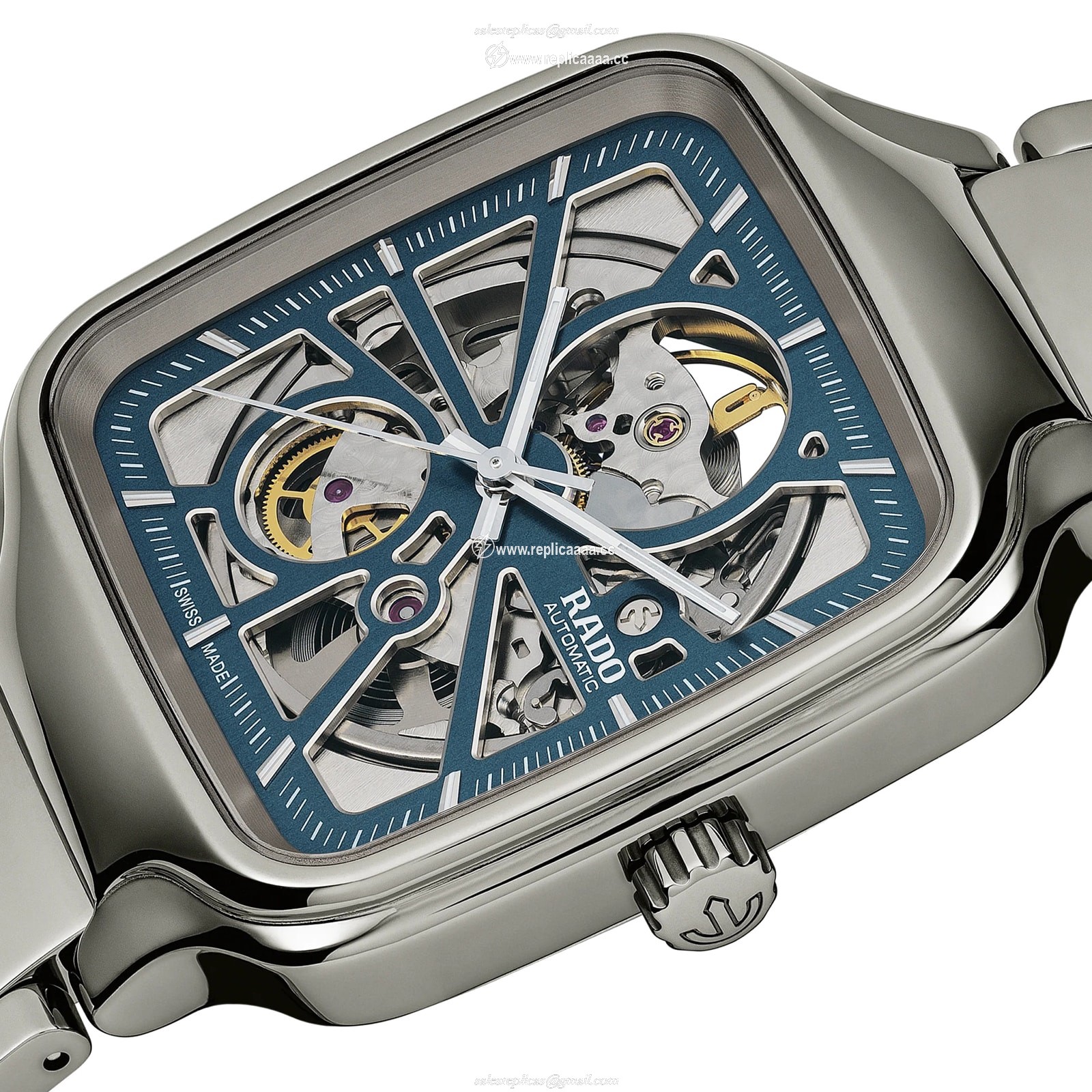 Replica Rado True Square Automatic Open Heart 38mm Mens details R27083202