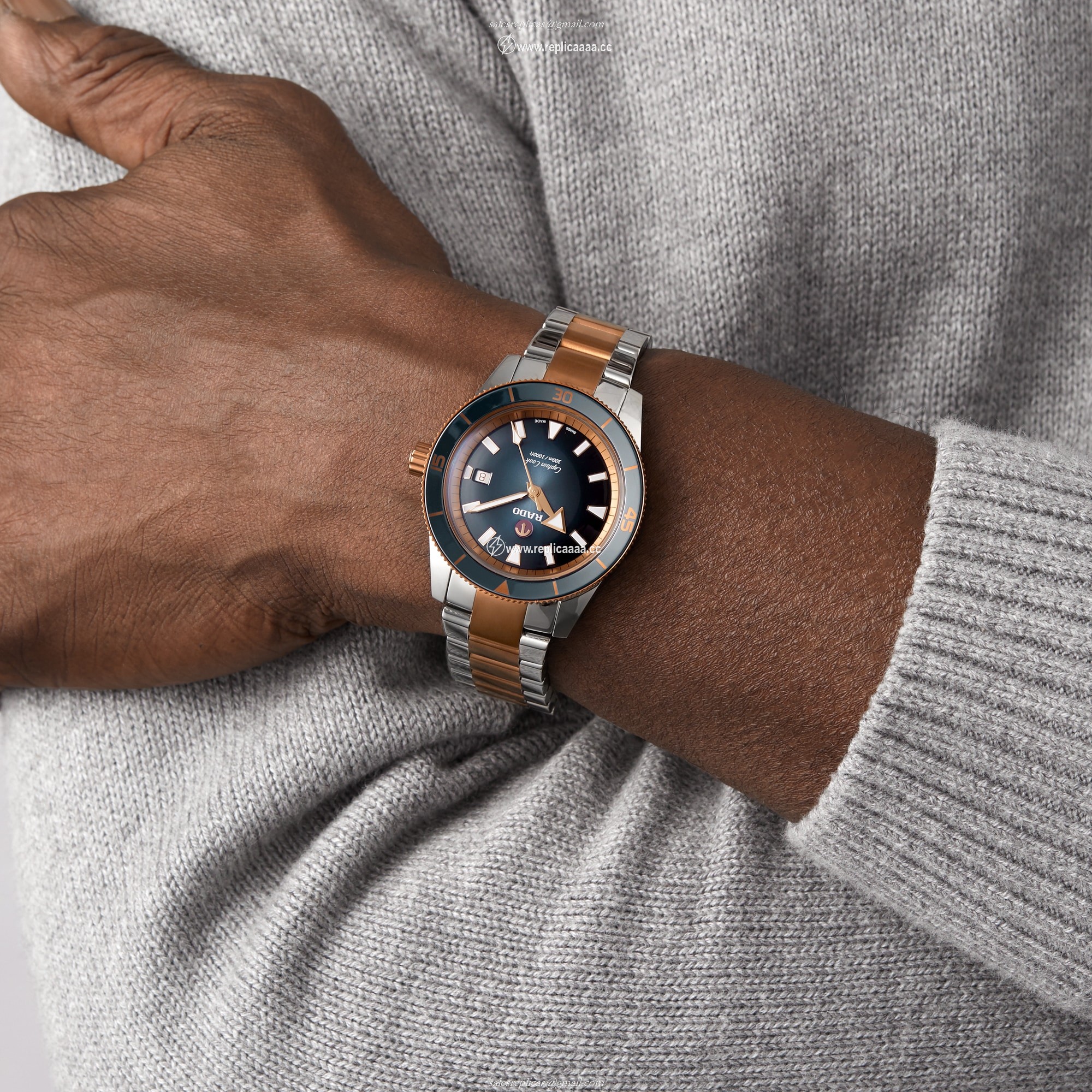 Replica Rado Captain Cook Automatic 42mm Mens details R32137203