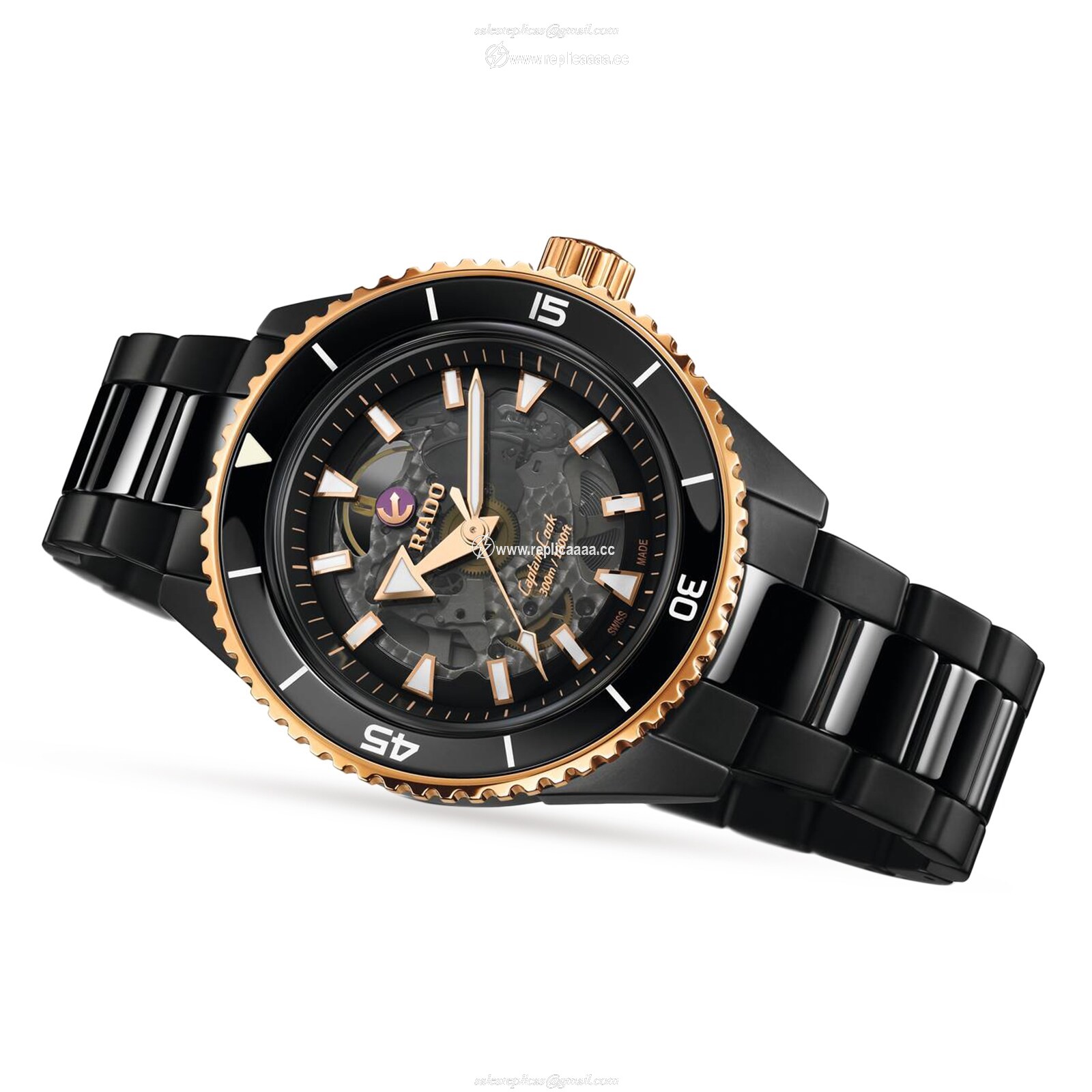 Replica Rado Rado Captain Cook High-Tech Ceramic 43mm Mens details R32127162