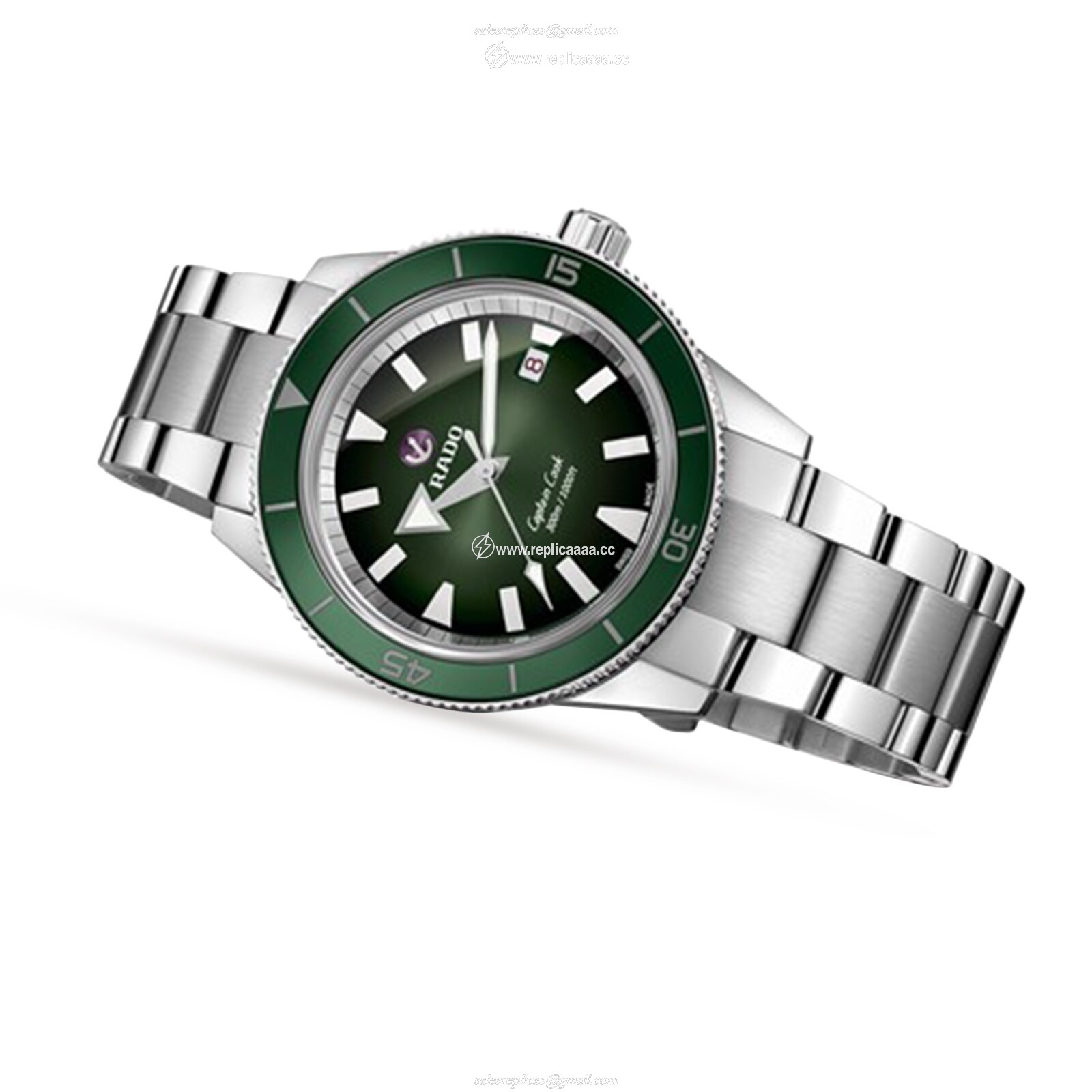 Replica Rado Captain Cook Green Automatic Mens details R32105313