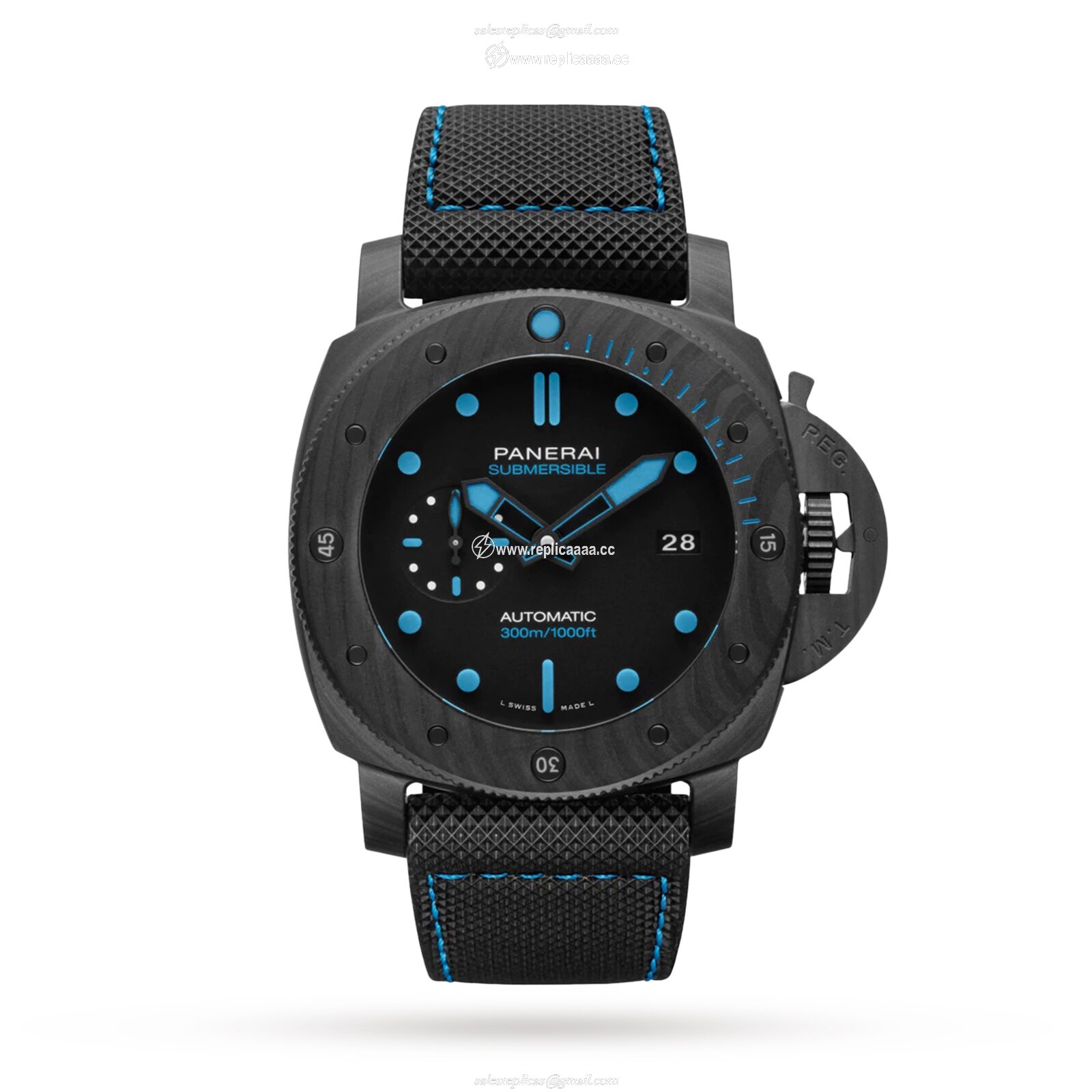 Replica Panerai Submersible Carbotech 47mm Mens details PAM02616