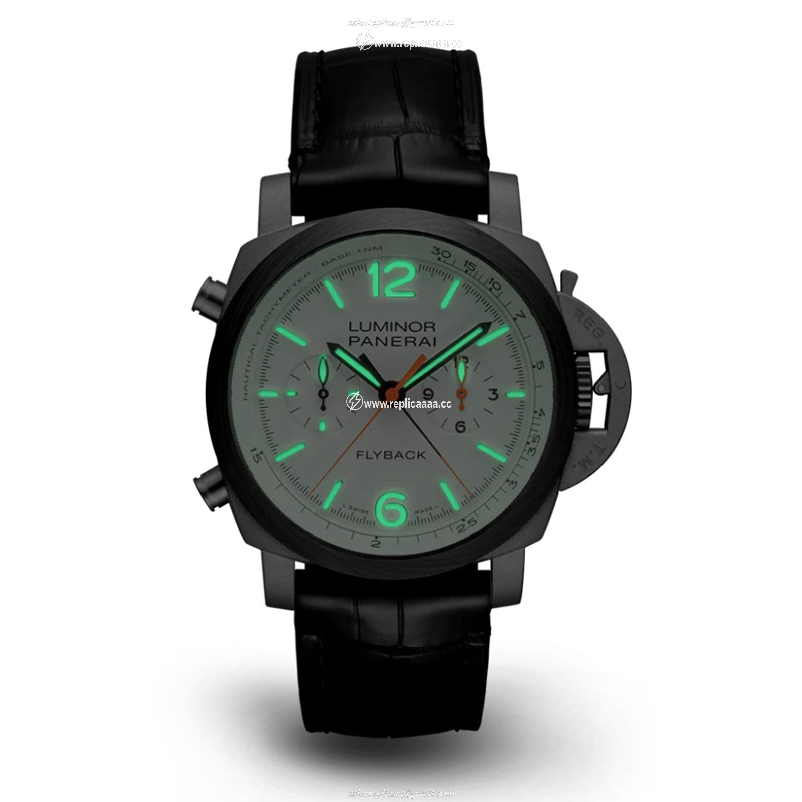 Replica Panerai Luminor Chrono Flyback Zebra PAM01297 2 Replica Panerai Luminor Chrono Flyback Zebra PAM01297