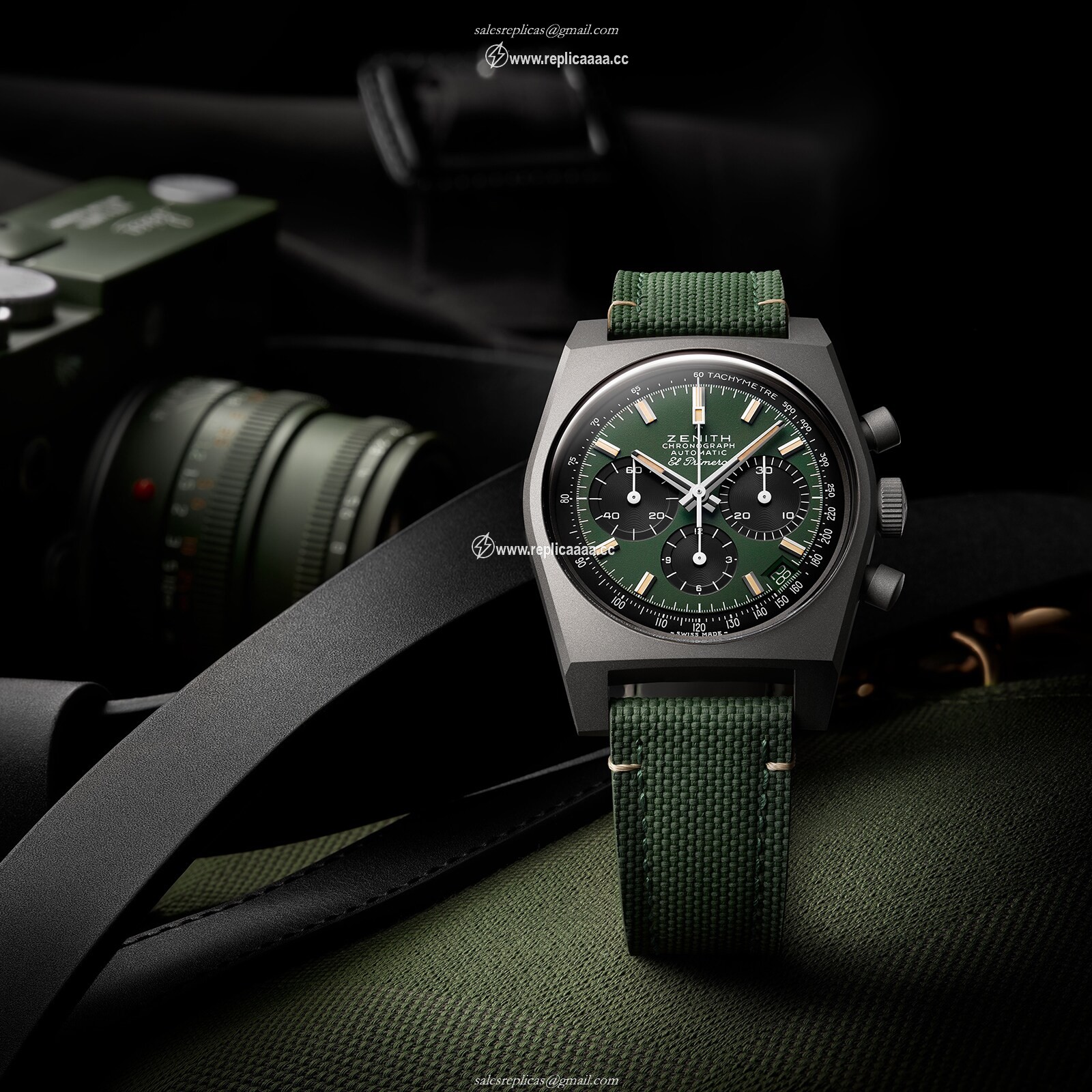 Replica Zenith Chronomaster Automatic 37mm Mens Boutique Edition details Green 97.T384.400/57.C856