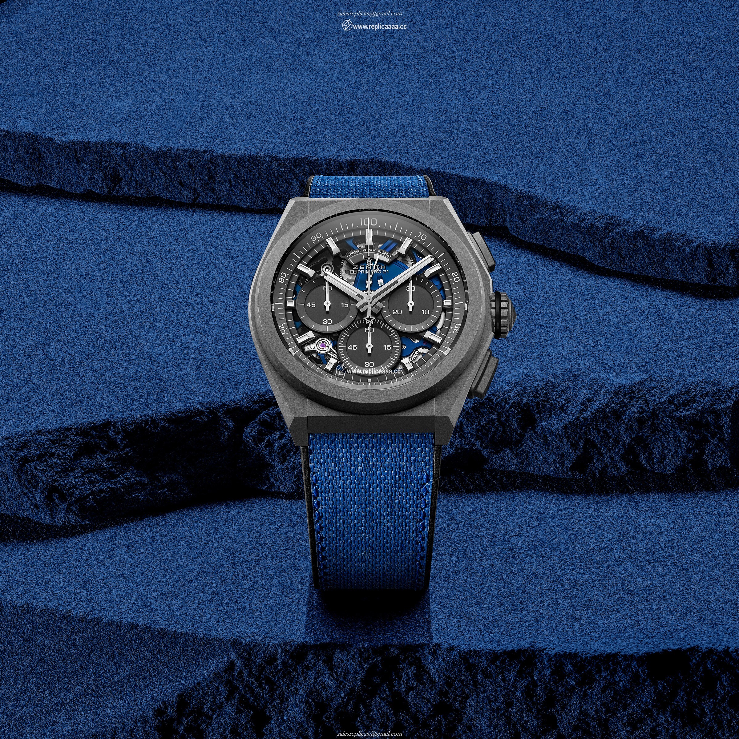 Replica Zenith Defy 21 Ultrablue 44mm Mens details 97.9001.9004/81.R946 2 Replica Zenith Defy 21 Ultrablue 44mm Mens details 97.9001.9004/81.R946